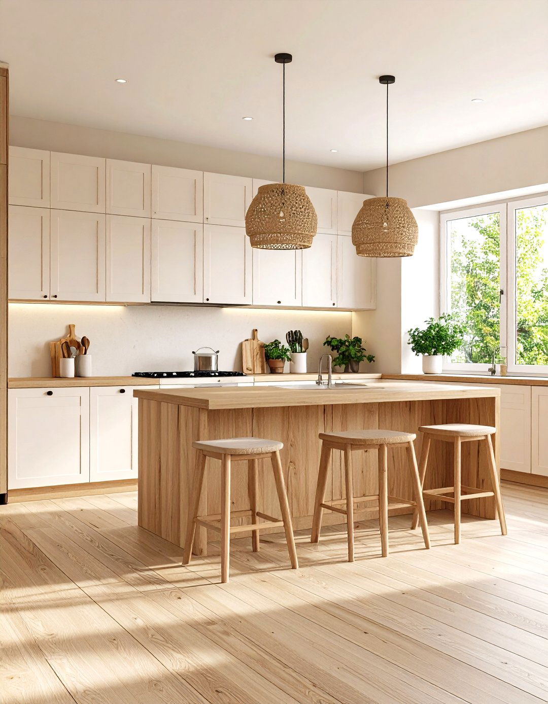 Balance Warm and Cool Tones - 20 Small White Kitchen Ideas