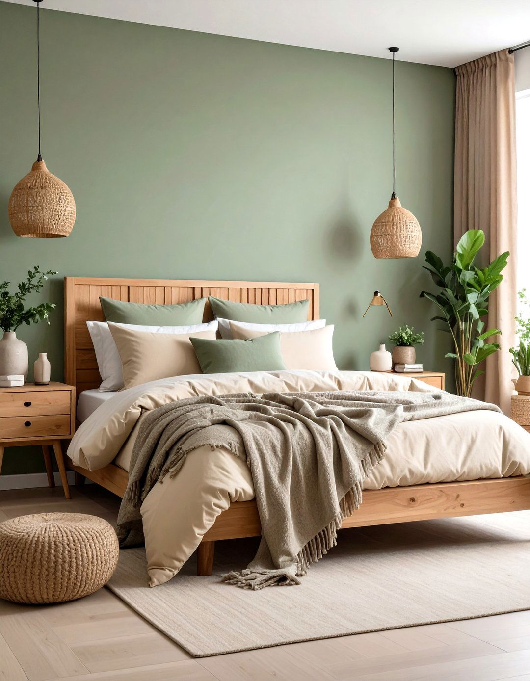 Balanced Sage and Beige Bedroom Palette - 20 Green and Beige Bedroom Ideas
