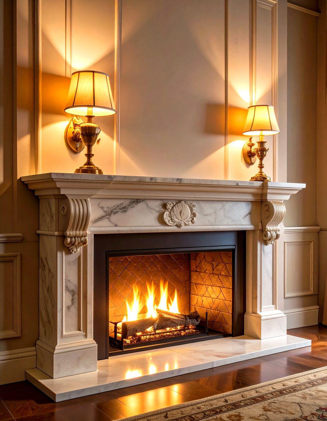 Balanced Symmetry With Fireplace Sconces - 20 Fireplace Sconces Ideas