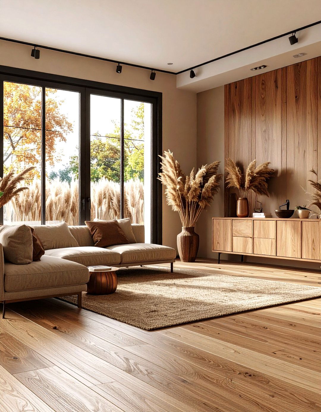Balancing Black Trim with Warm Wood - 20 Black Trim Interiors