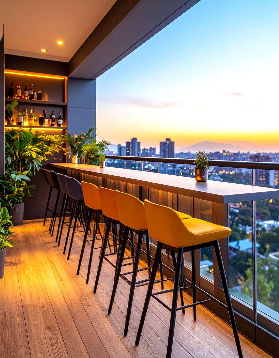 Balcony Bar Shelf - 20 Second Story Balcony Ideas