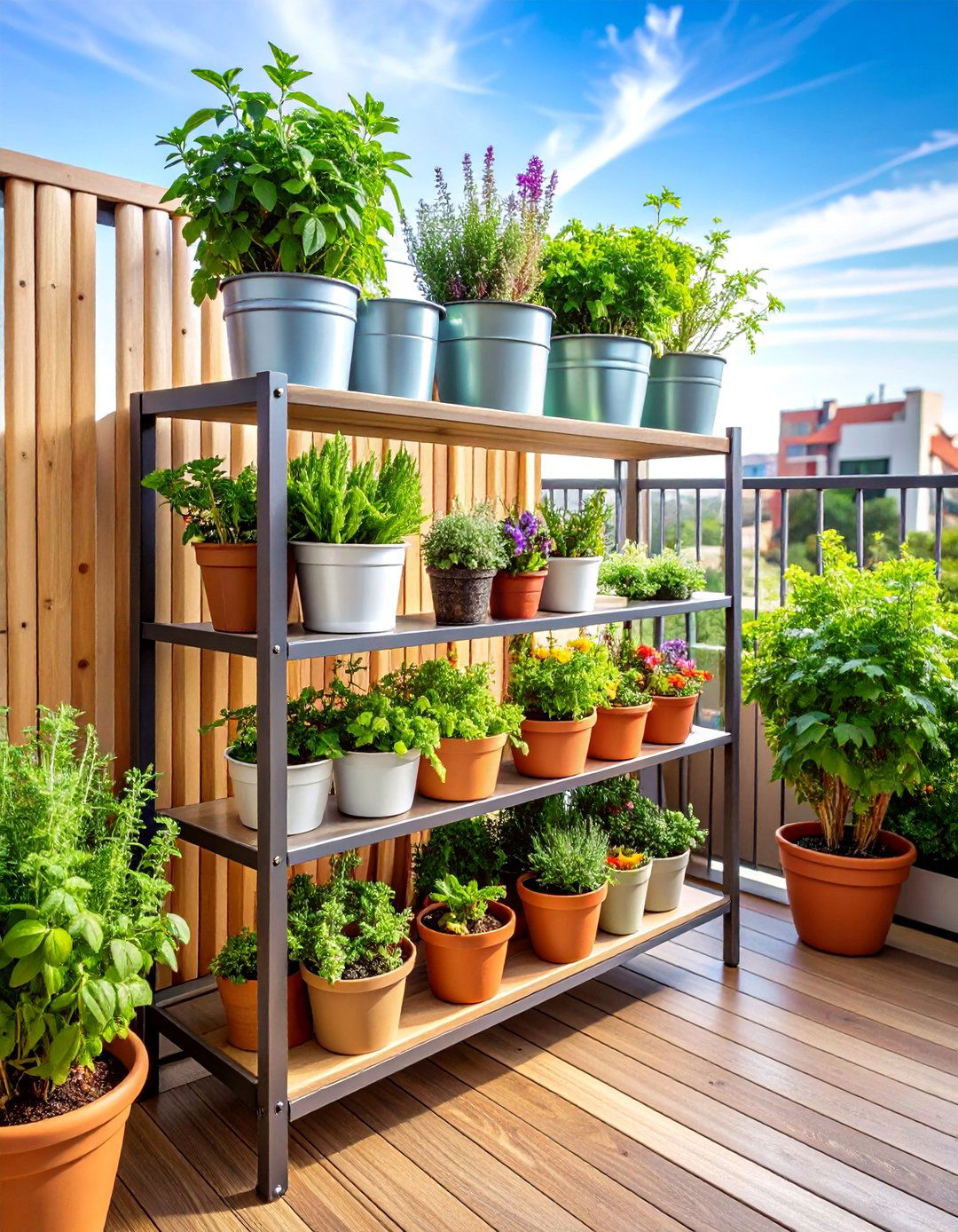 Balcony Container Herb Small Garden - 20 Budget Small Garden Ideas