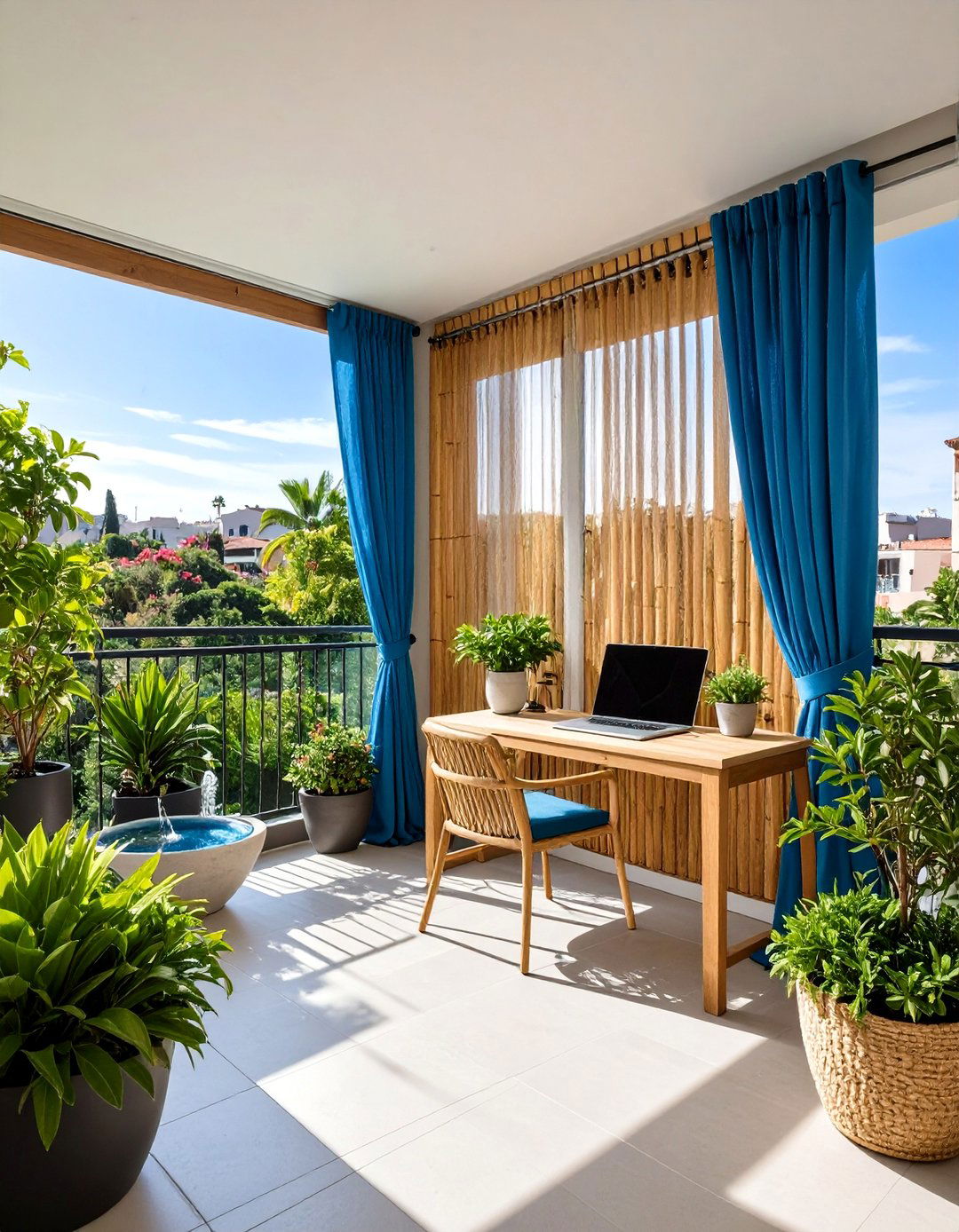 Balcony Office with Acoustic Privacy Solutions - 20 Balcony Office Ideas