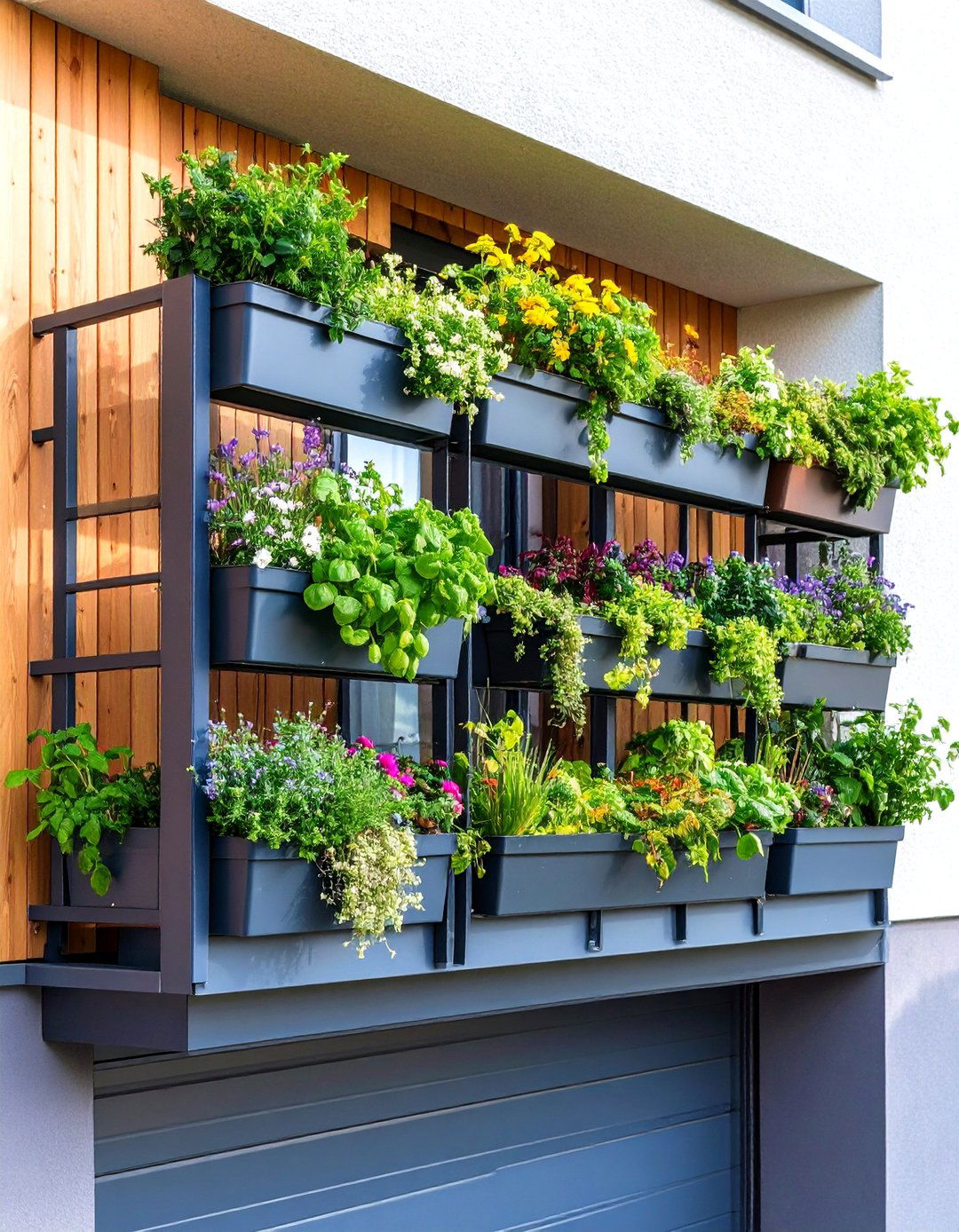 Balcony Over Garage with Integrated Planter Systems - 20 Balcony Over Garage Ideas