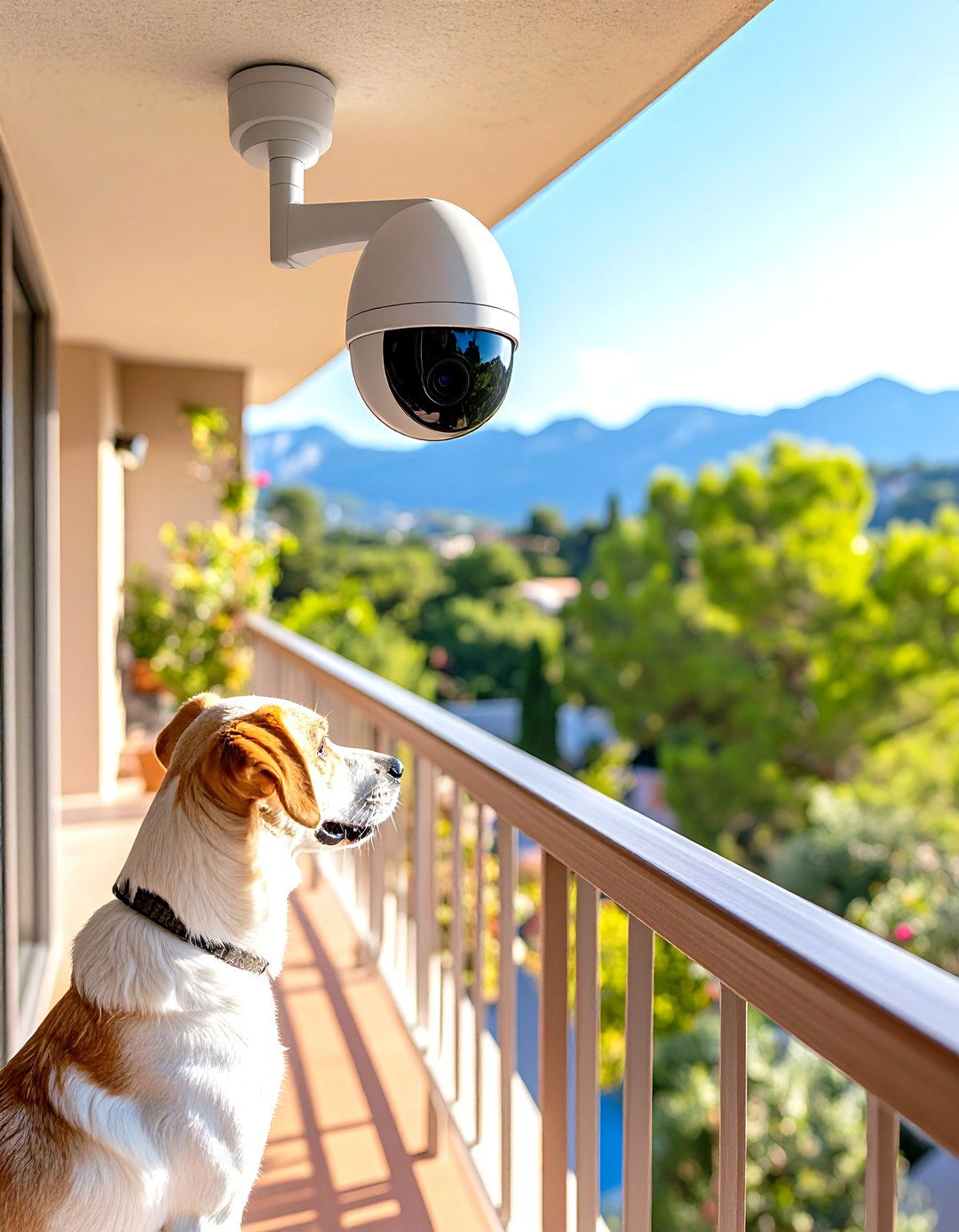 Balcony Pet Camera Mount for Remote Monitoring - 20 Dog Balcony Ideas