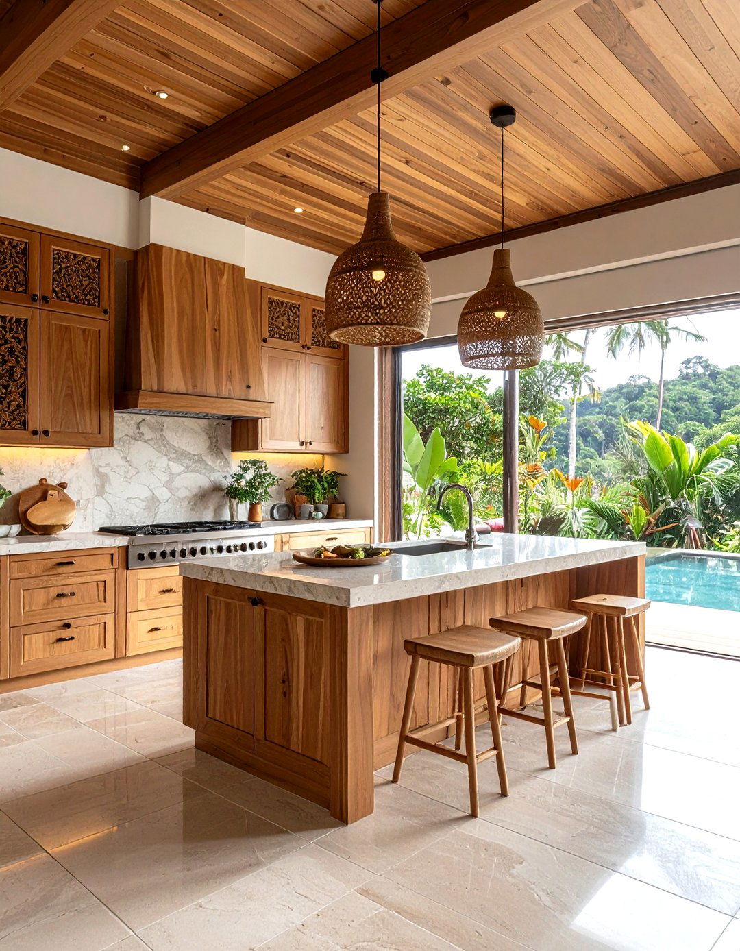 Balinese Resort Tropical Kitchen - 20 Tropical Kitchen Ideas