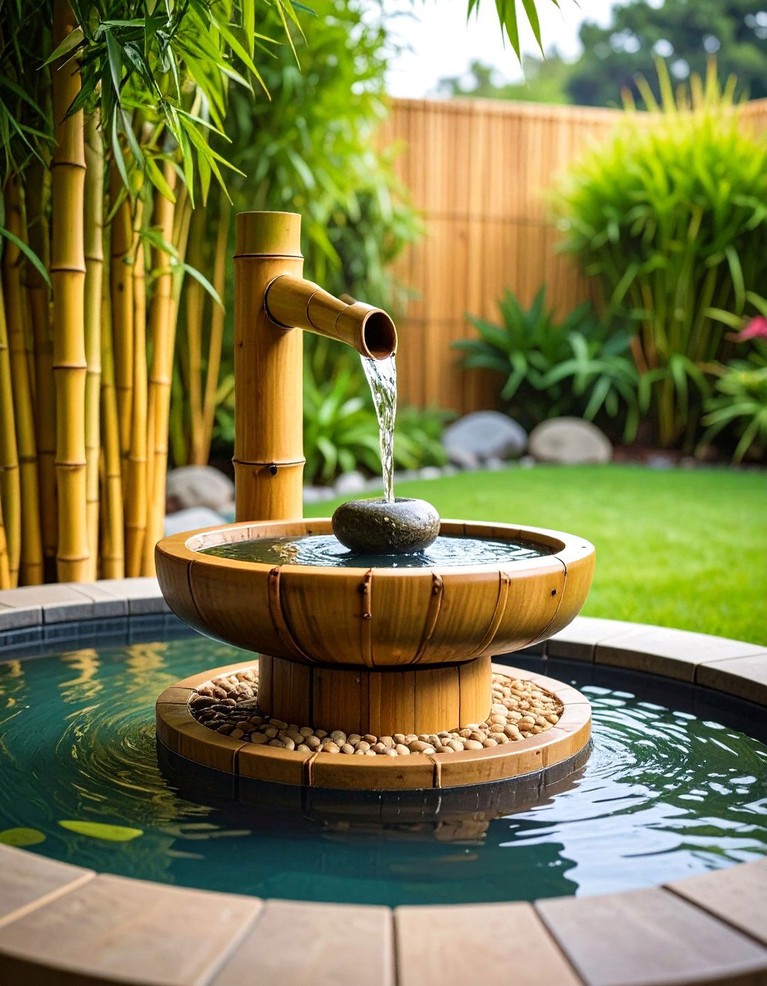Bamboo Backyard Fountains for Zen Garden Serenity - 20 Backyard Fountain Ideas