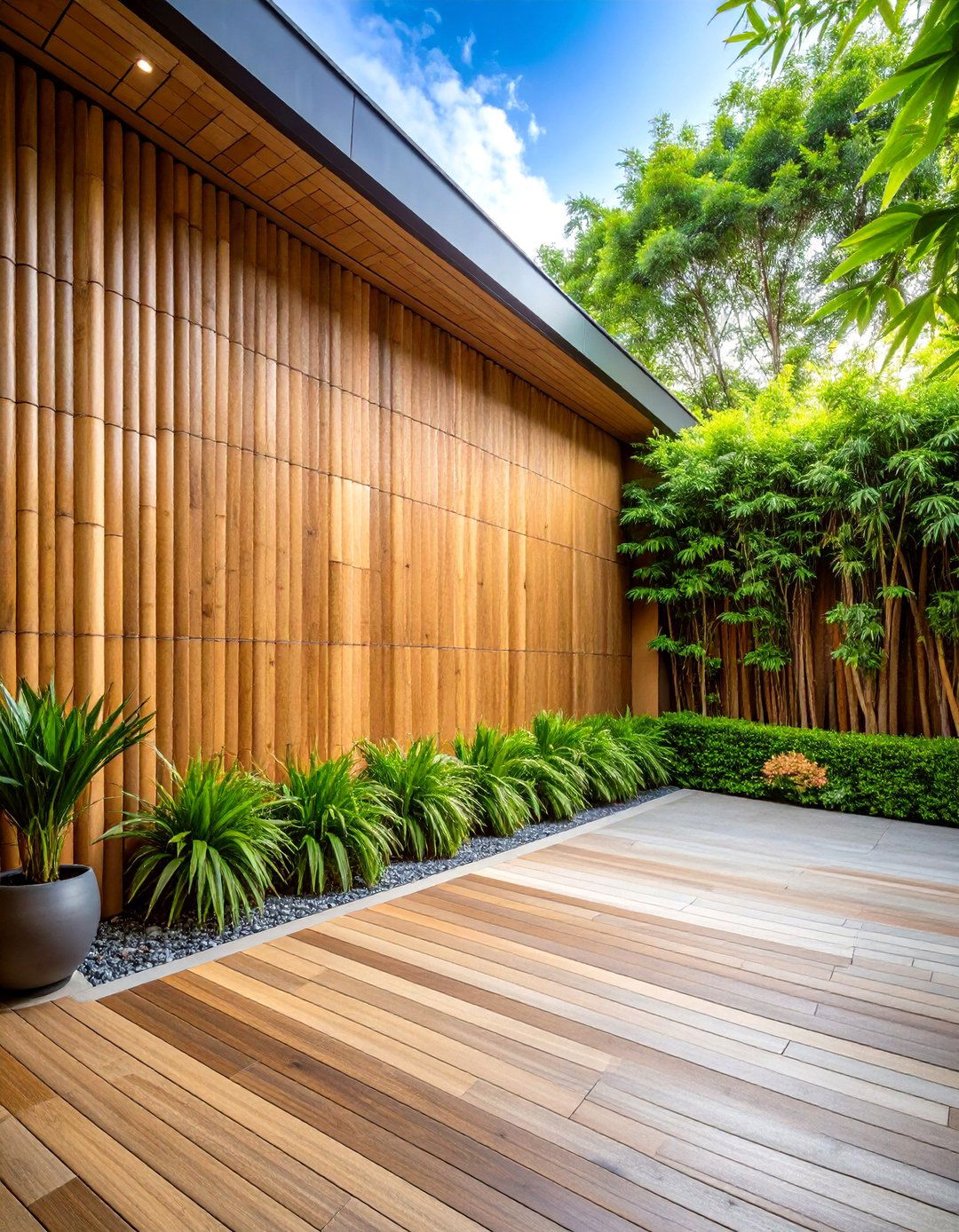 Bamboo Cladding Patio Walls - 20 Patio Wall Ideas