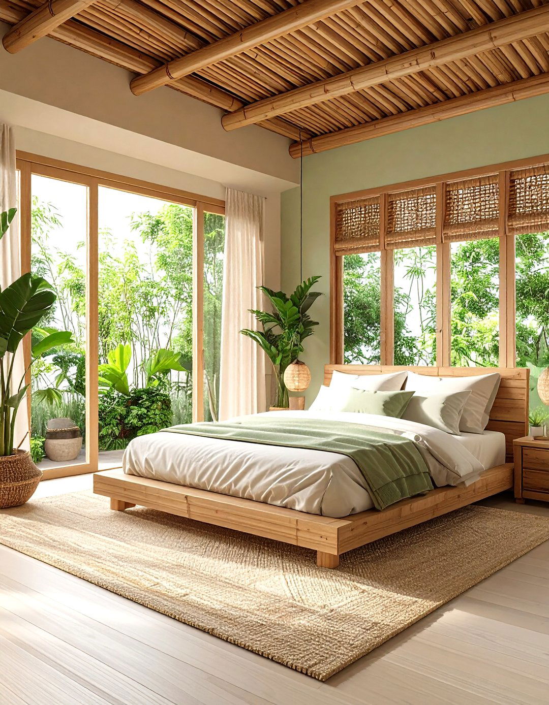Bamboo Elements Earthy Bedroom with Zen Minimalism - 20 earthy bedroom ideas