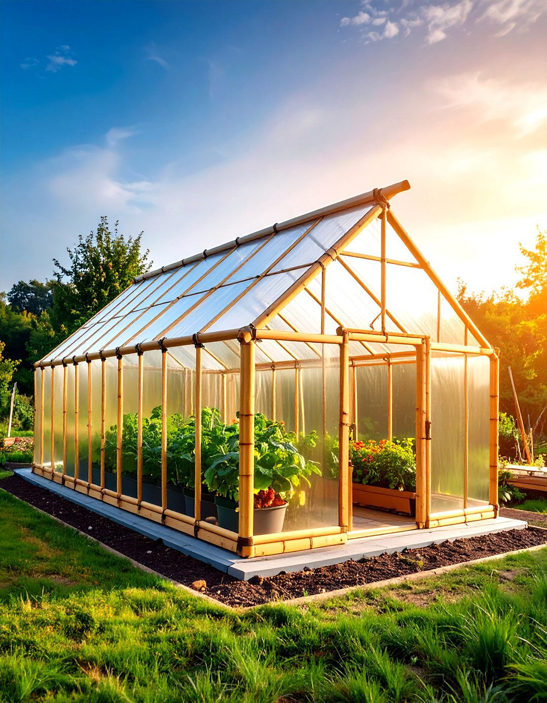 Bamboo Frame Greenhouse for Low Impact Builds - 20 Greenhouse Ideas