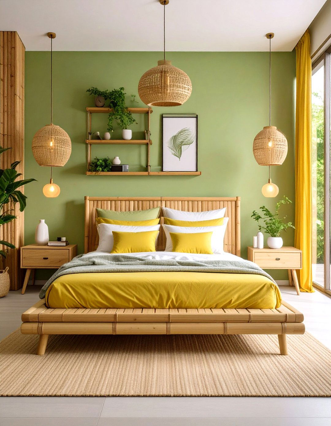 Bamboo Minimalist Tropical Bedroom - 20 Tropical Bedroom Ideas