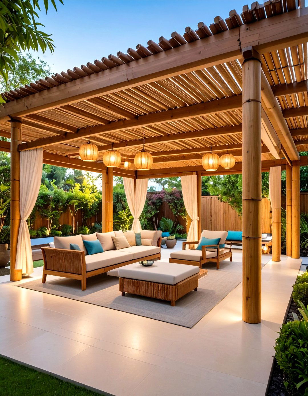 Bamboo Pergola Shade Screen Installation - 20 Pergola Shade Ideas