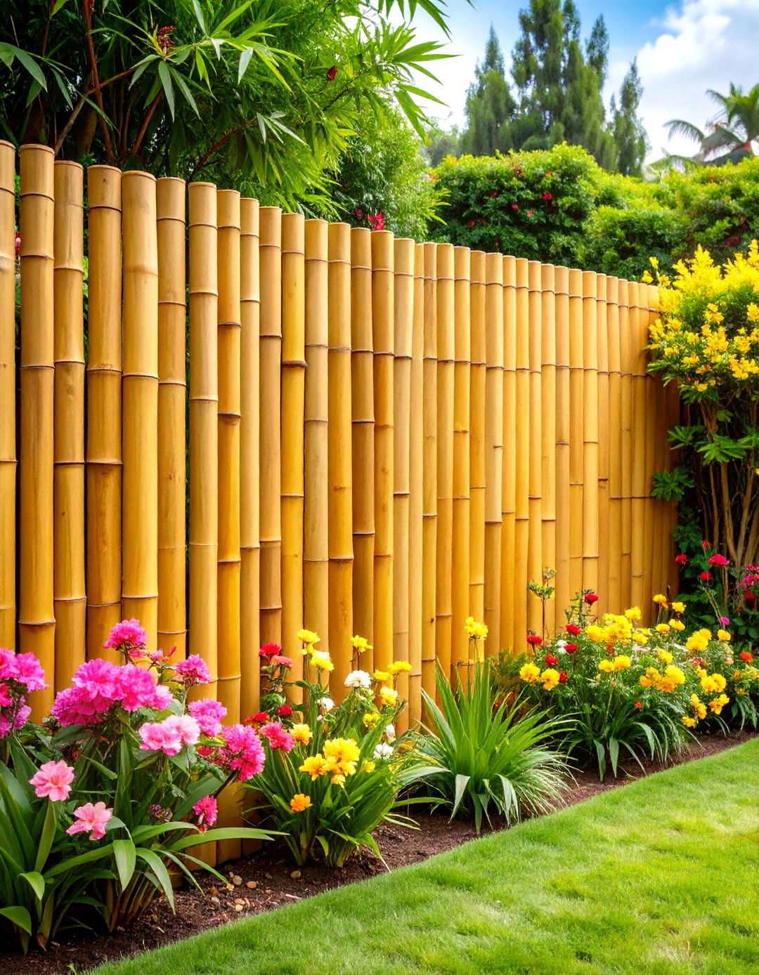 Bamboo Privacy Fence - 20 Privacy Fence Ideas