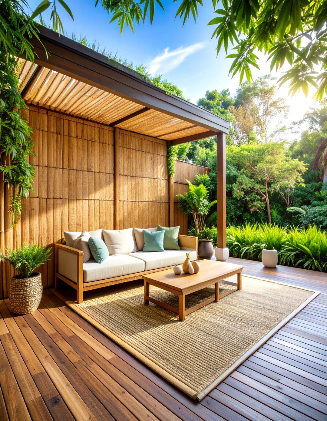 Bamboo Reed Screen for a Tropical Vibe - 20 Deck With Privacy Wall