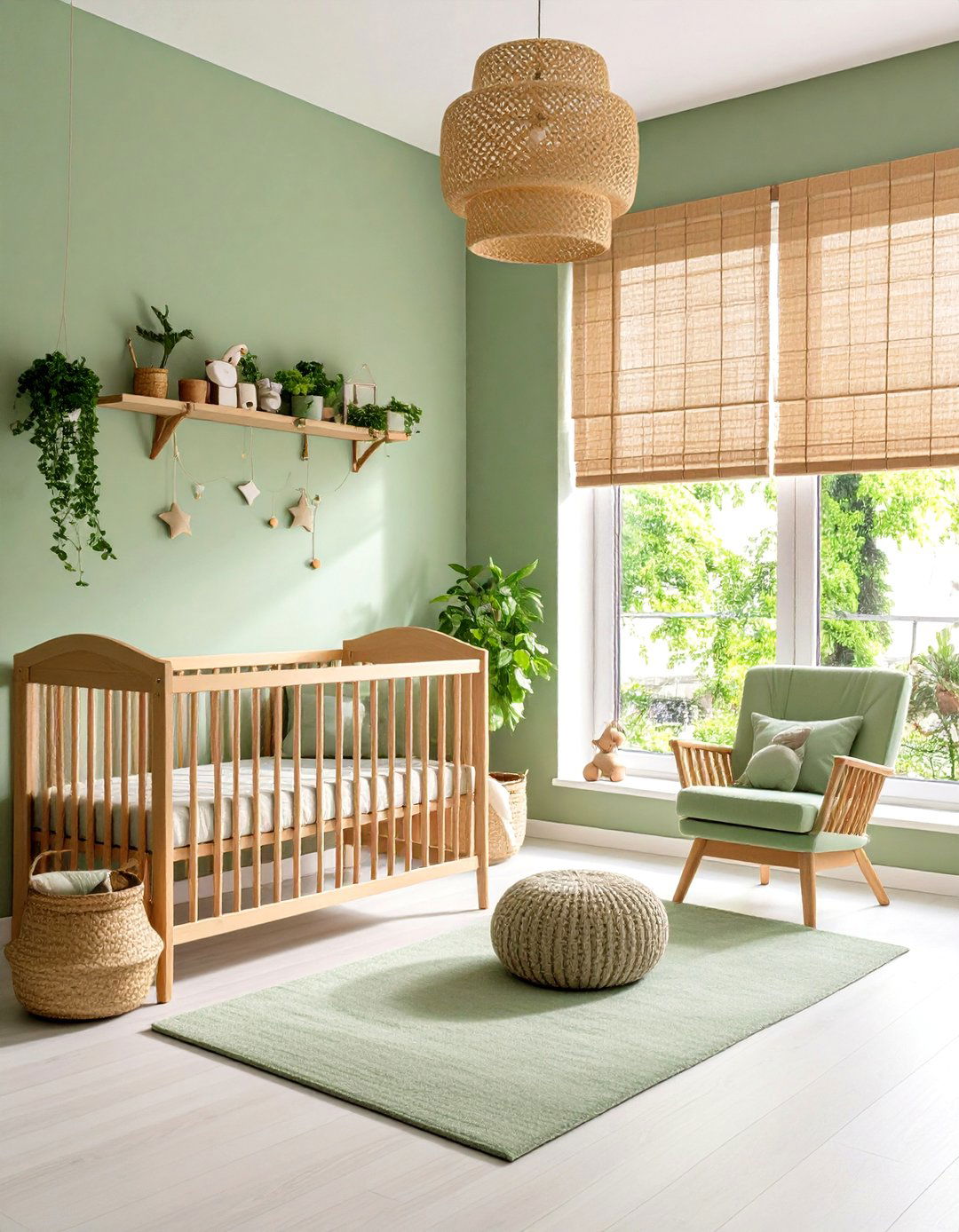 Bamboo Shades Filter Light and Regulate Temperature Naturally - 20 Green Nursery Ideas