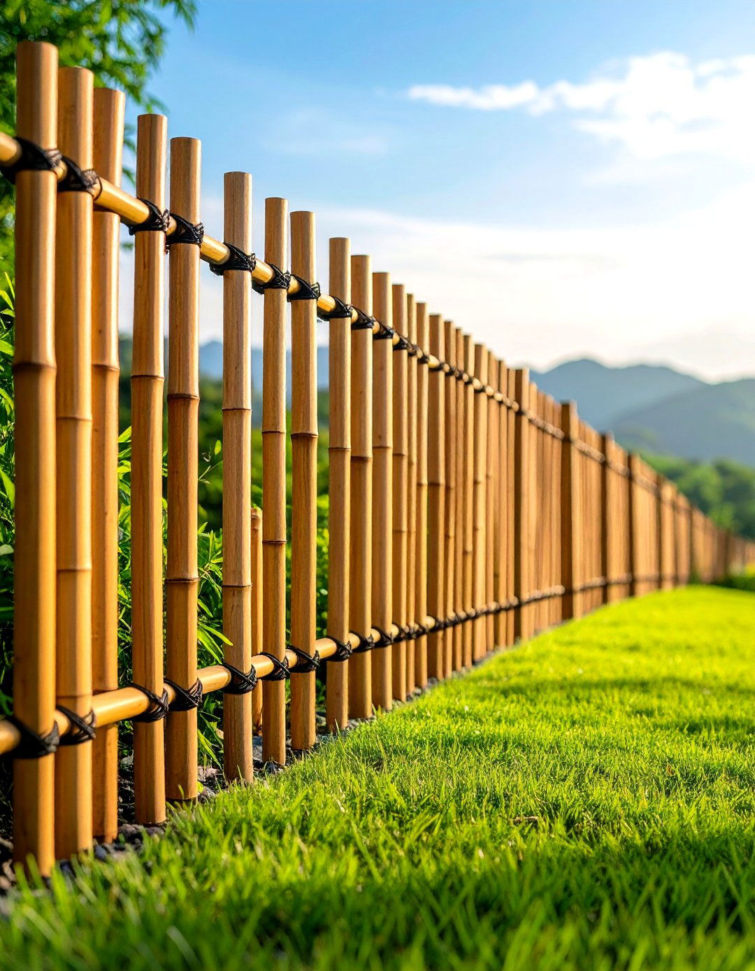 Bamboo Slat Metal Support Metal and Wood Fence - 20 Metal and Wood Fence
