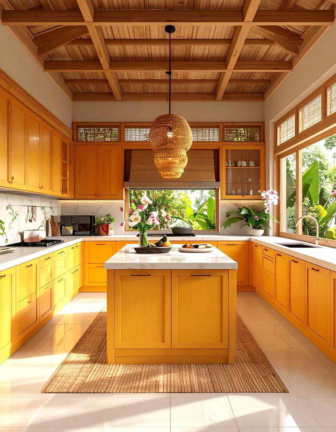 Bamboo Zen Tropical Kitchen - 20 Tropical Kitchen Ideas