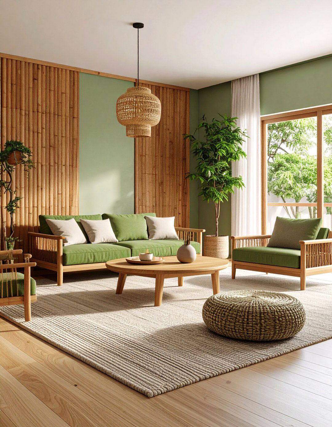 Bamboo and Natural Fiber Korean Living Room - 20 Korean Living Room Ideas