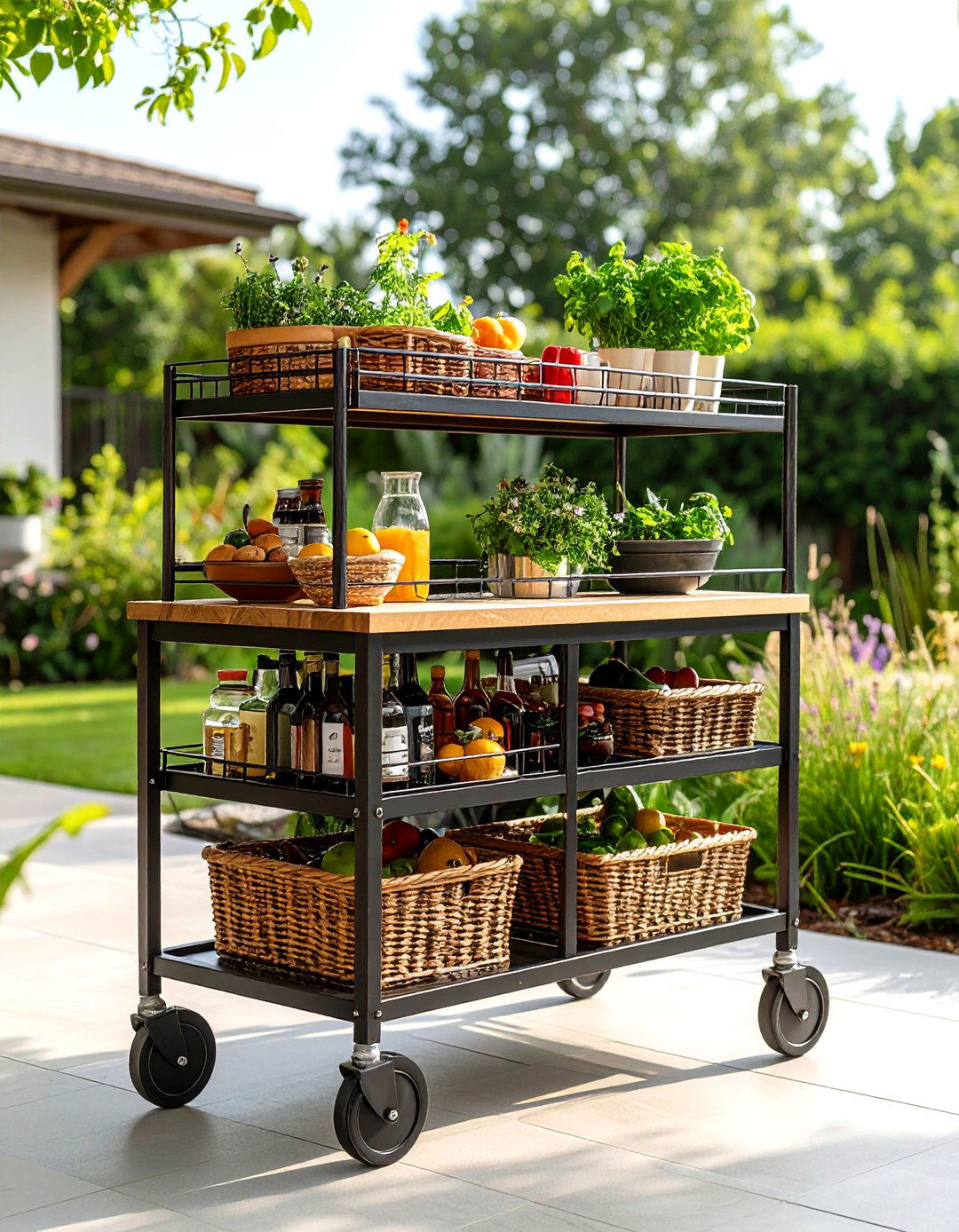 Bar Cart Extensions - 20 Small Outdoor Kitchen Ideas