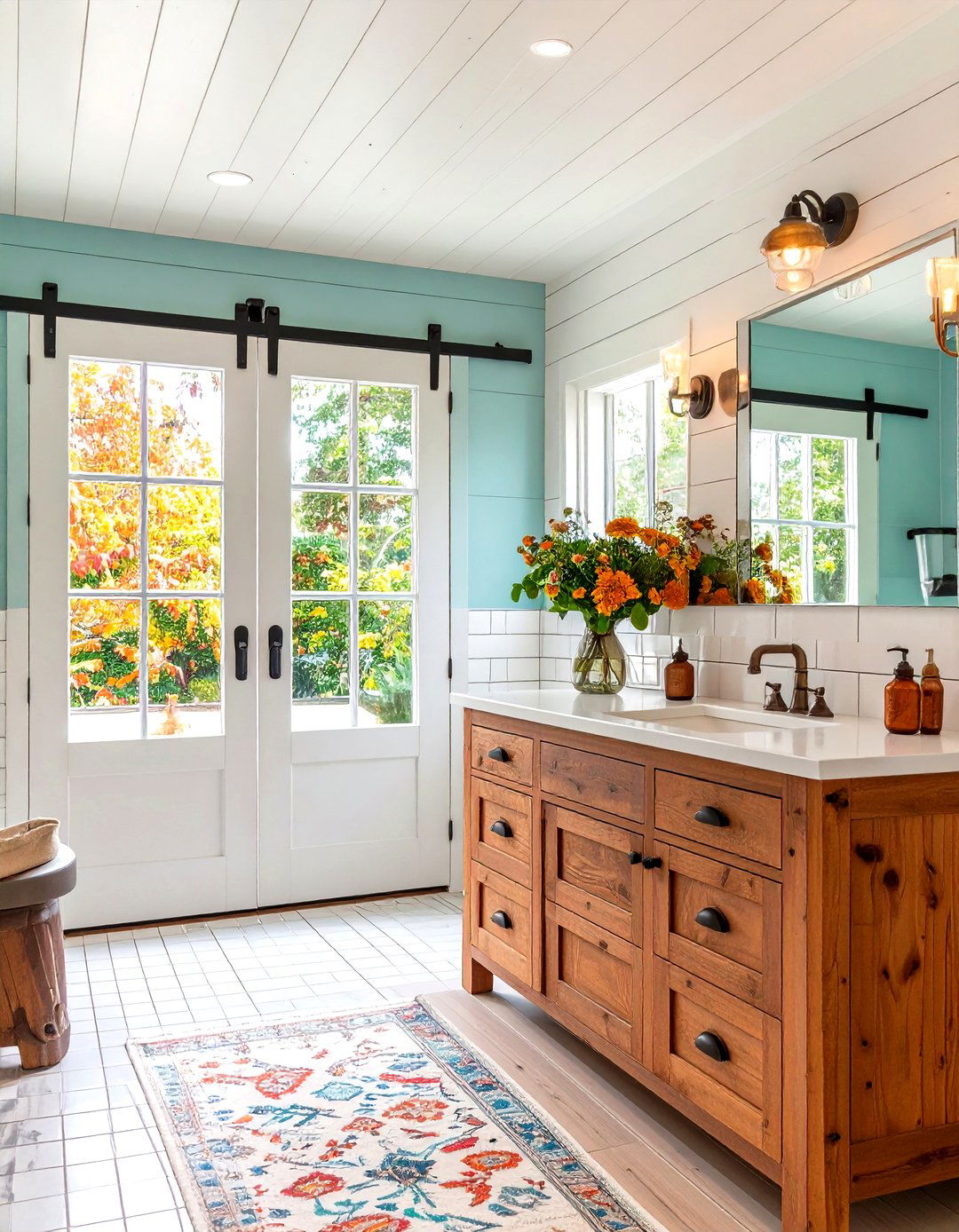 Barn Door Charm Modern Farmhouse Bathroom - 20 Modern Farmhouse Bathroom Ideas