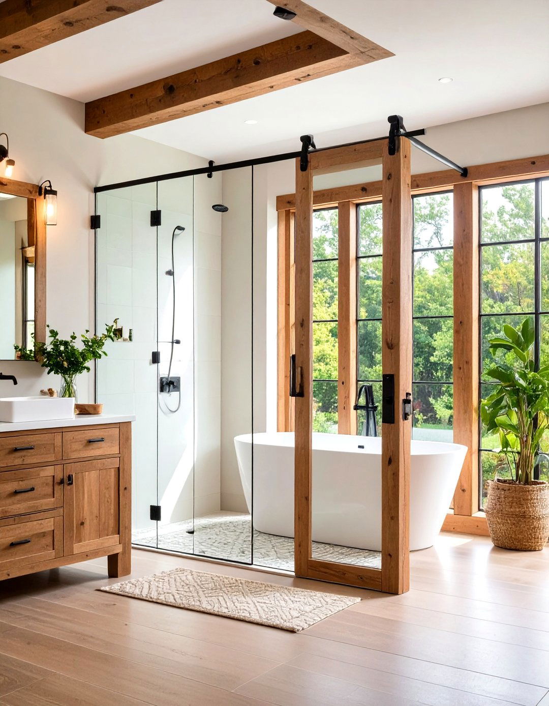 Barn Door Enclosure - 20 Tub-shower Combo Ideas