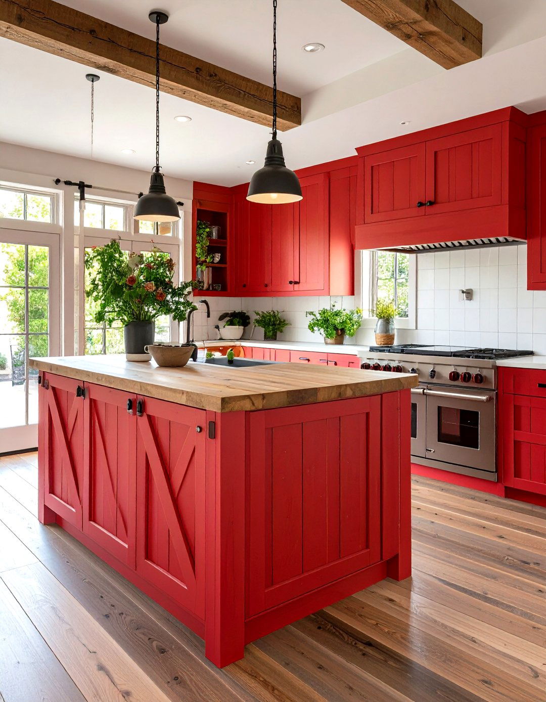 Barn Door Style Island Panels - 20 Shiplap Kitchen Island Ideas