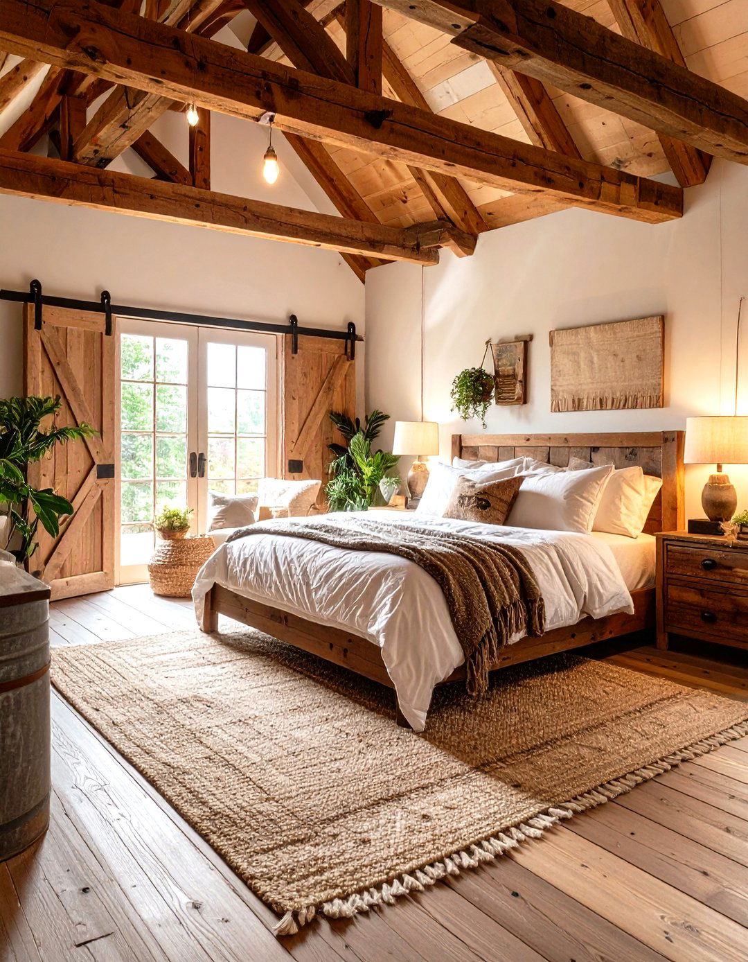 Barn Style Rustic Bedroom with Timber Construction - 20 Rustic Bedroom Ideas