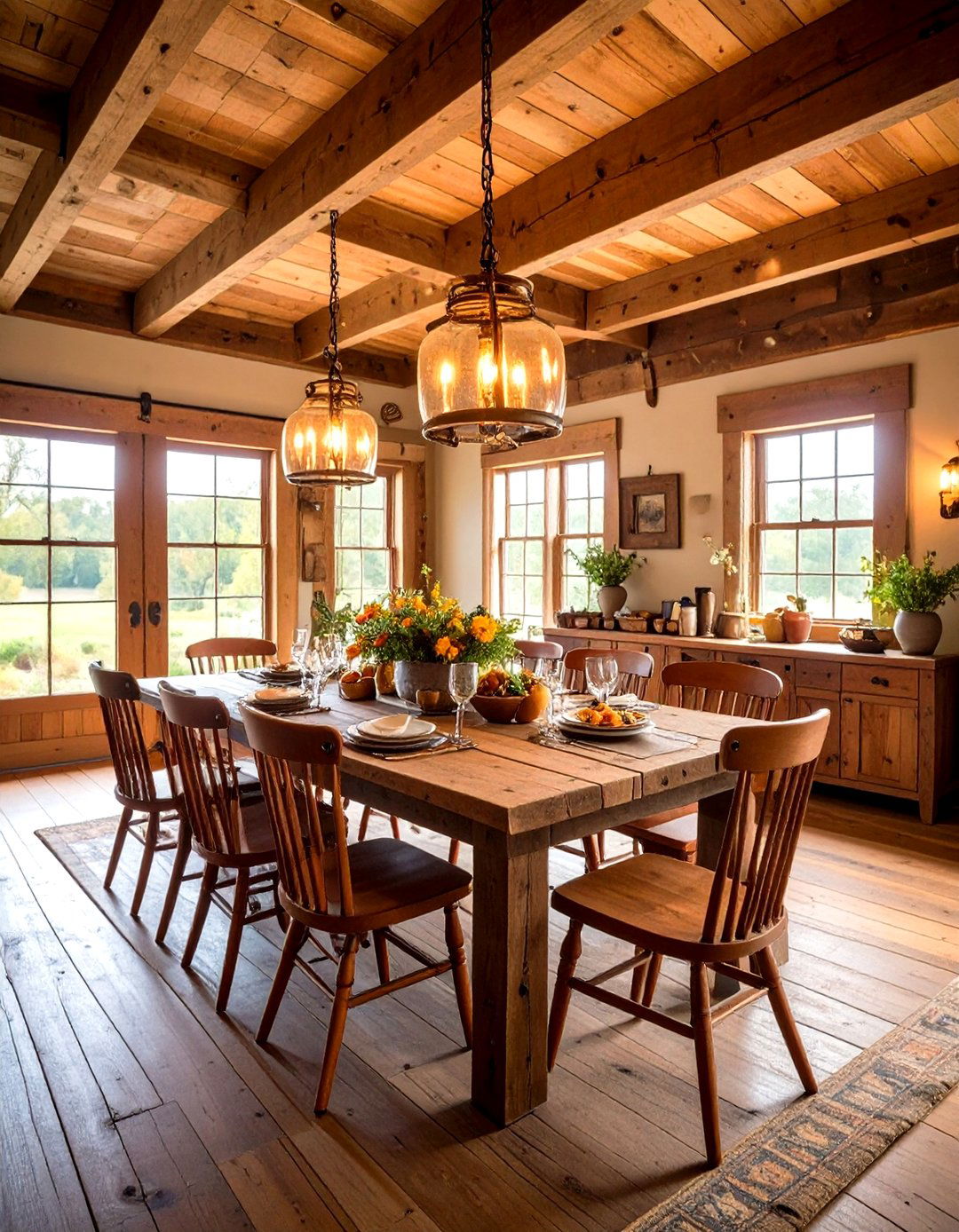Barn Wood Western Decor Dining Space - 20 Western Decor Ideas