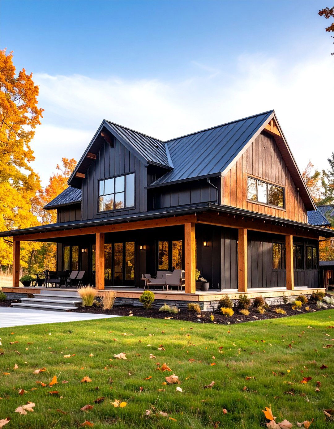 Barndominium Black Siding House - 20 black siding house ideas