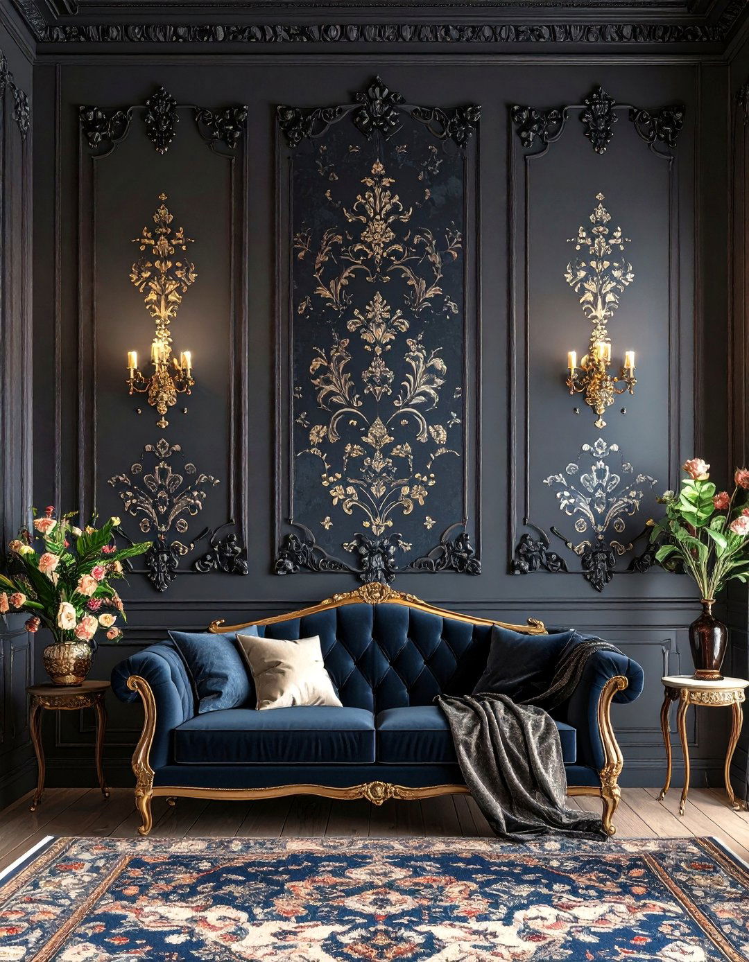 Baroque Wallpaper Paired with Tapestry Layers - 20 Gothic Boho Decor Ideas