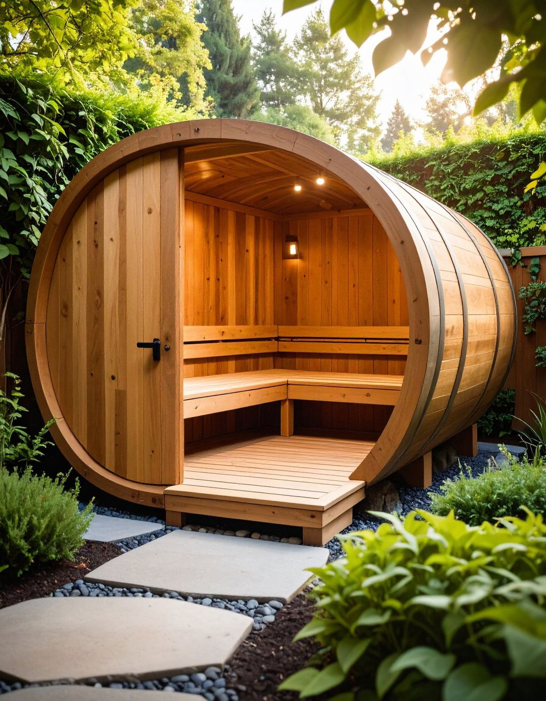 Barrel Sauna Charm - 20 Sauna Room Design Ideas