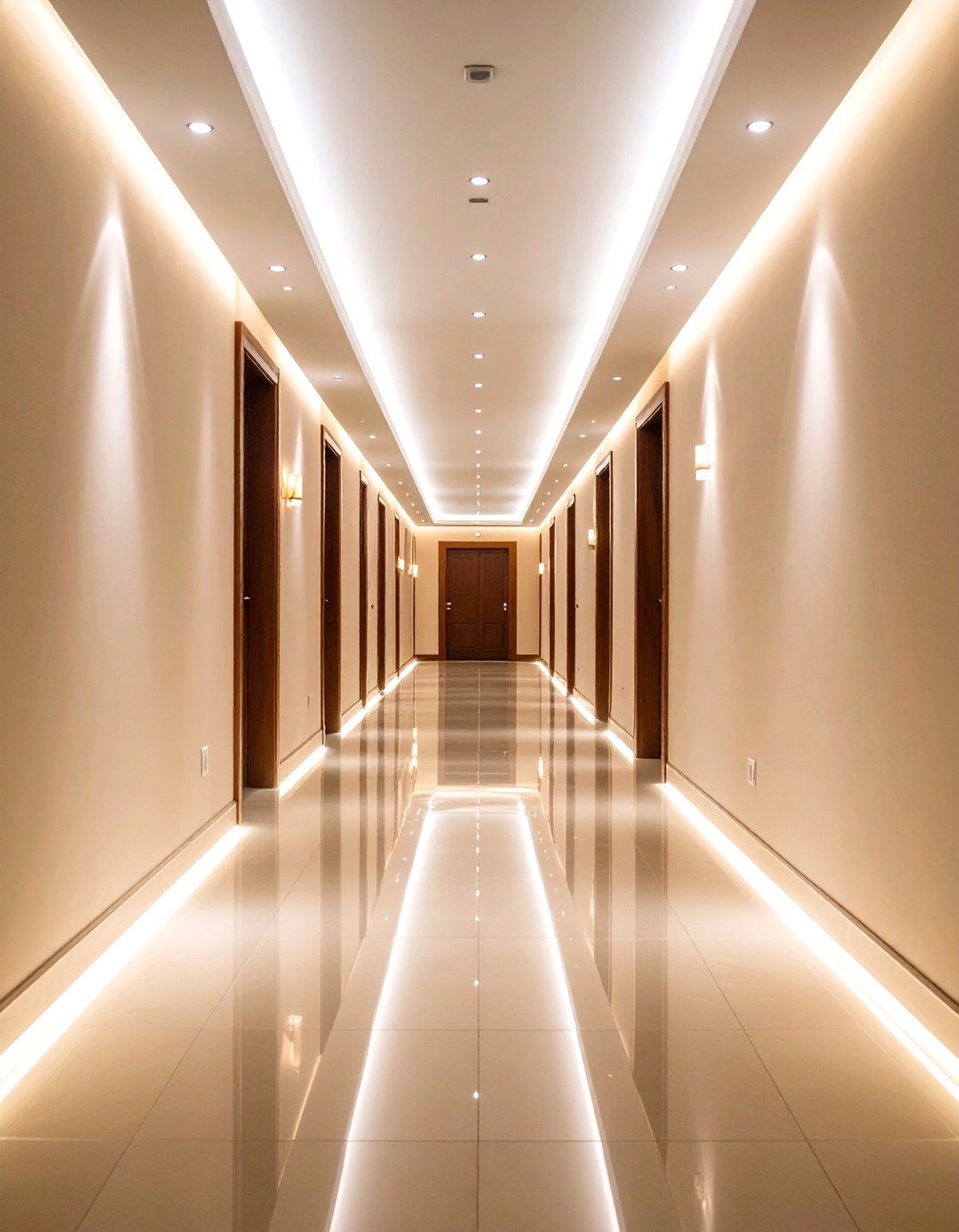 Baseboard LED Pathway - 20 Dark Hallway Ideas