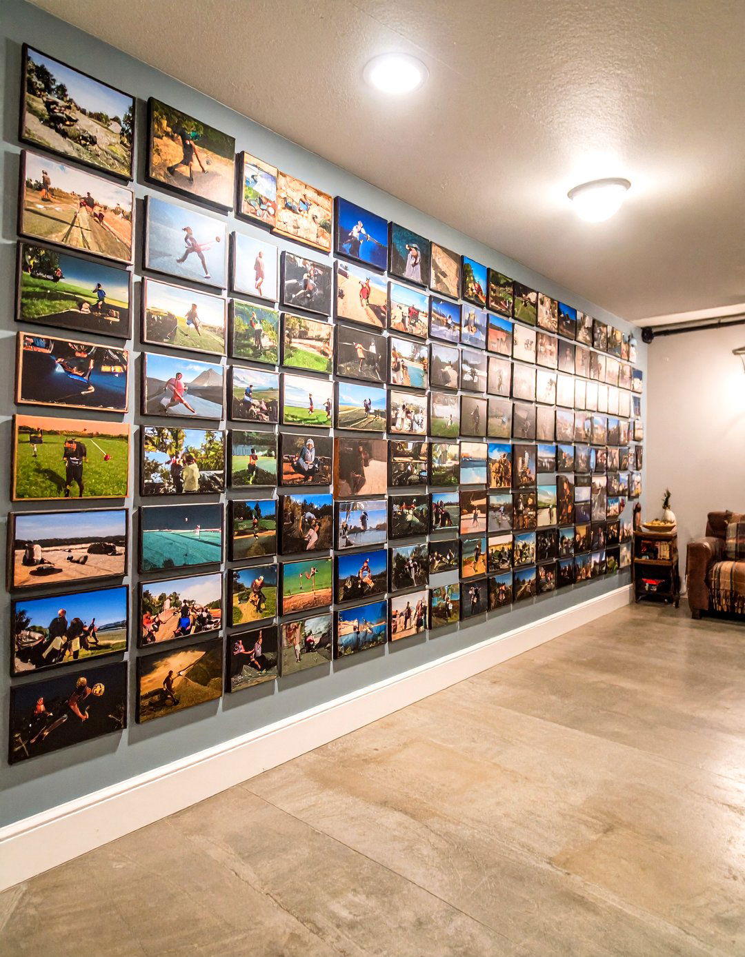 Basement Recreation Photo Display - 20 Photo Display Ideas