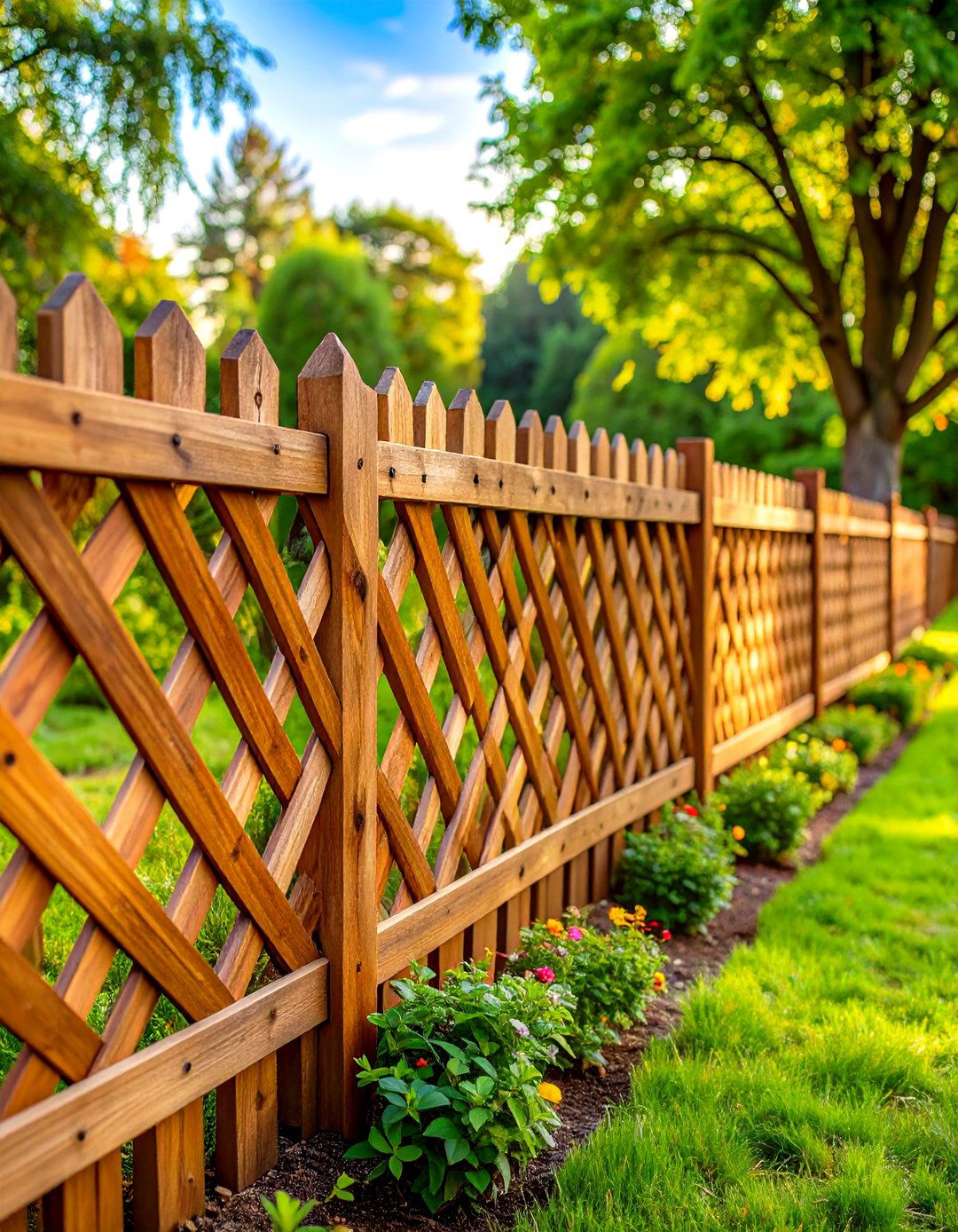 Basket Weave Wood Fence Pattern Design - 20 Wood Fence Ideas
