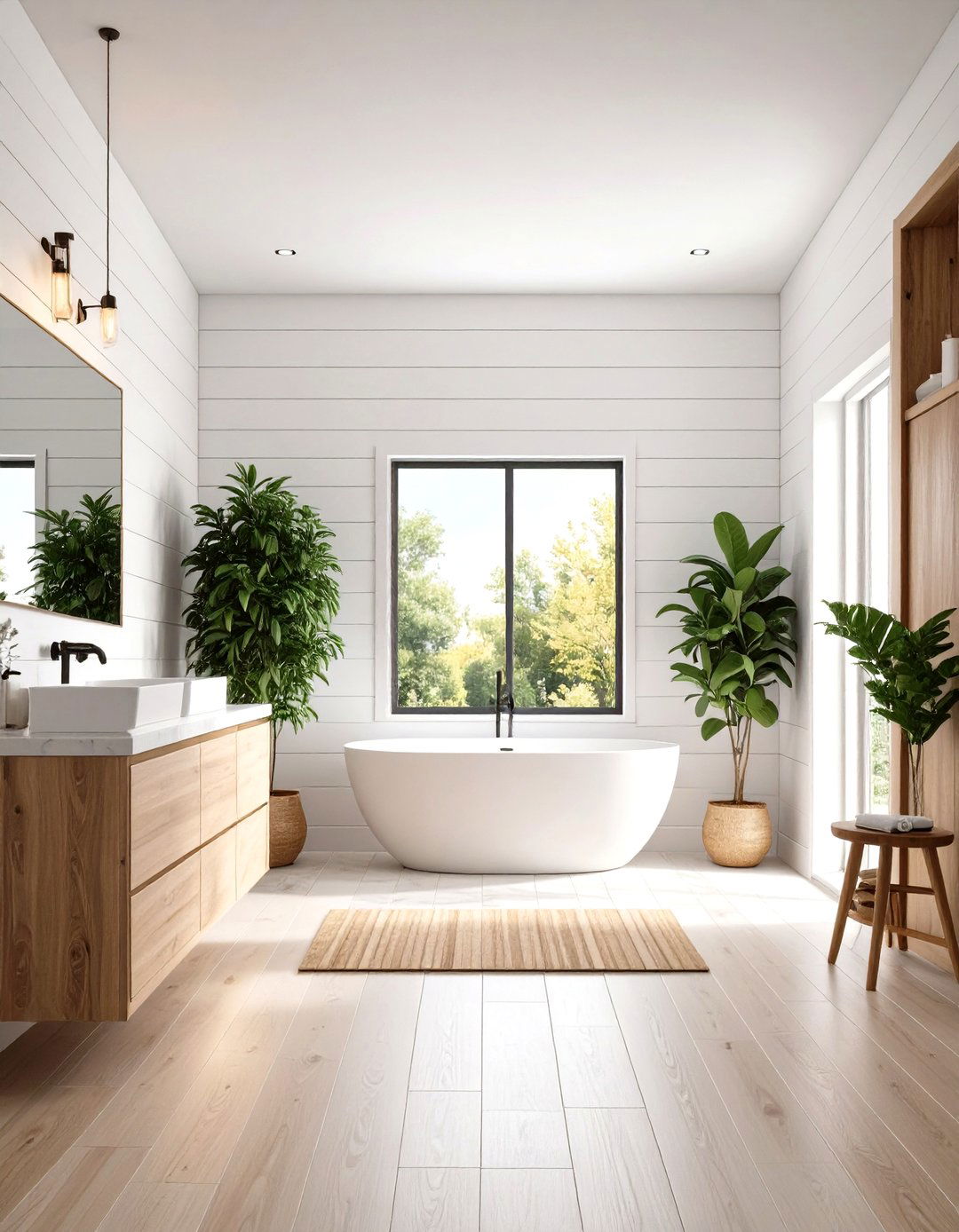 Bathroom Shiplap with Moisture Resistant Finishes - 20 Shiplap Wall Ideas
