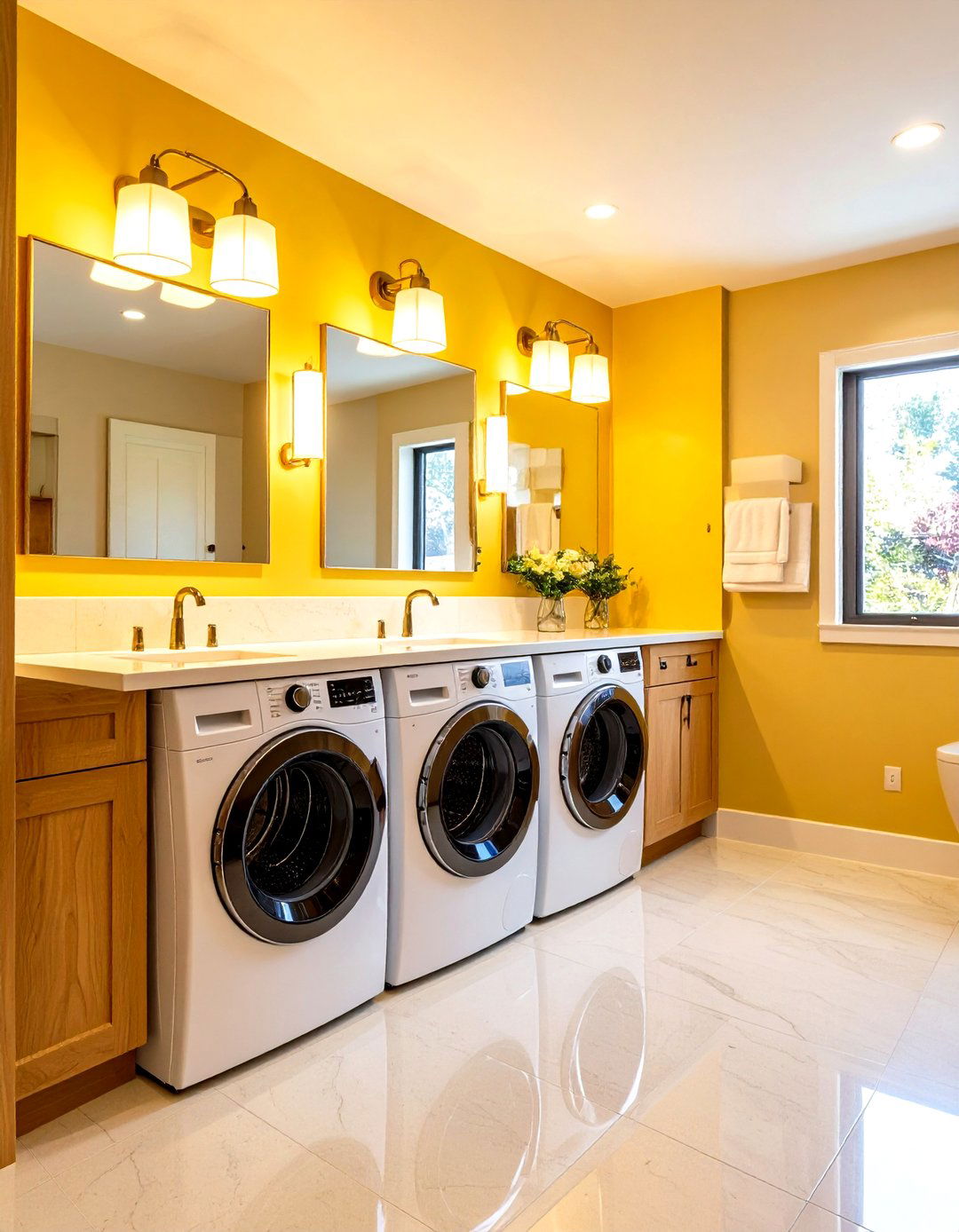 Bathroom Style Vanity Laundry Room Lighting Setup - 20 Laundry Room Lighting Ideas