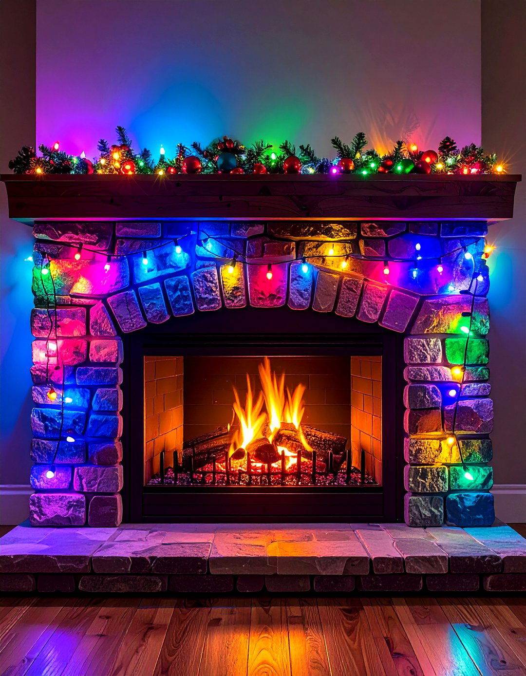 Battery Puck Lights Hide Under the Shelf - 20 Fireplace Mantel Lighting Ideas