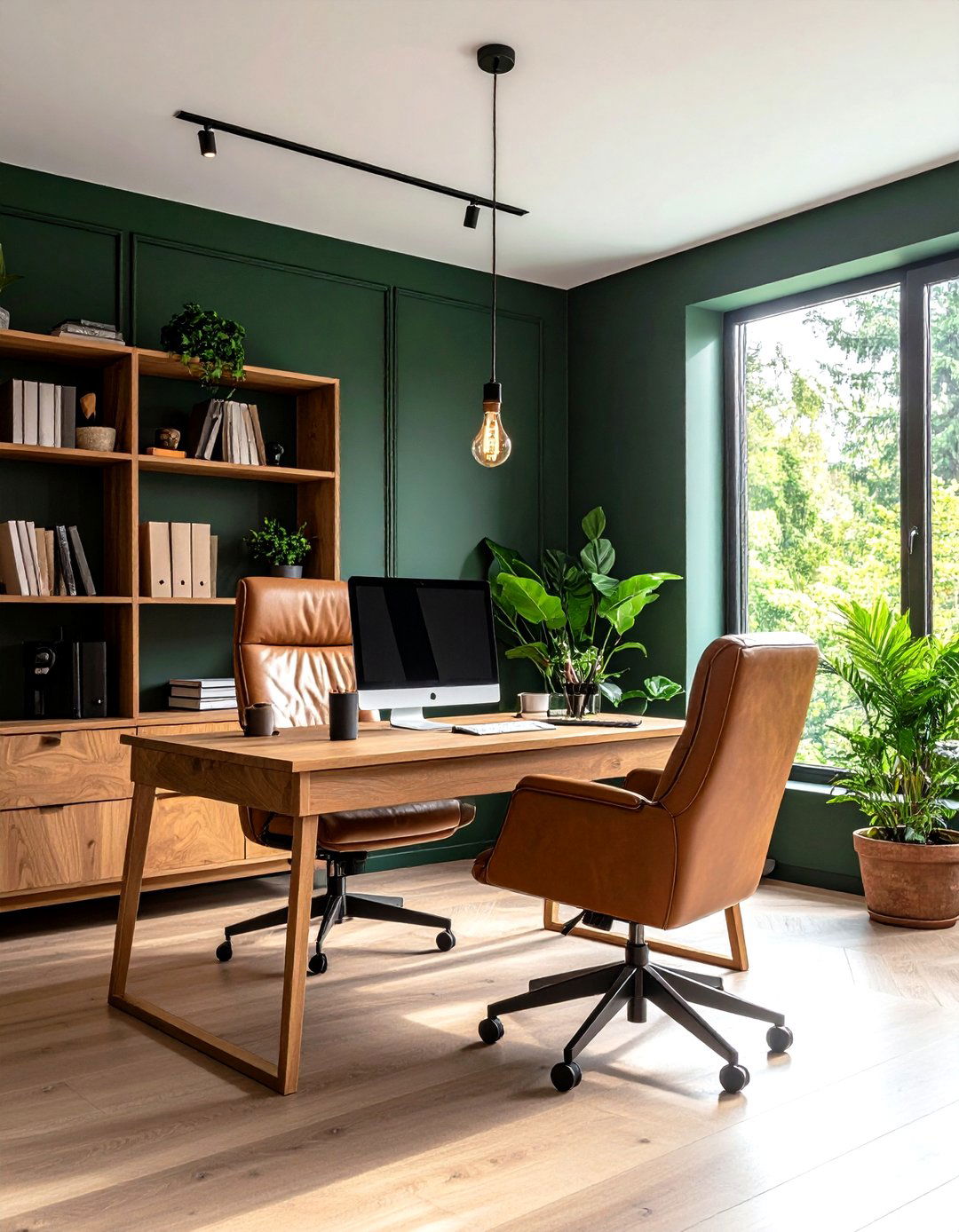 Bavarian Forest Deep Home Office Paint Color - 20 Home Office Paint Colors