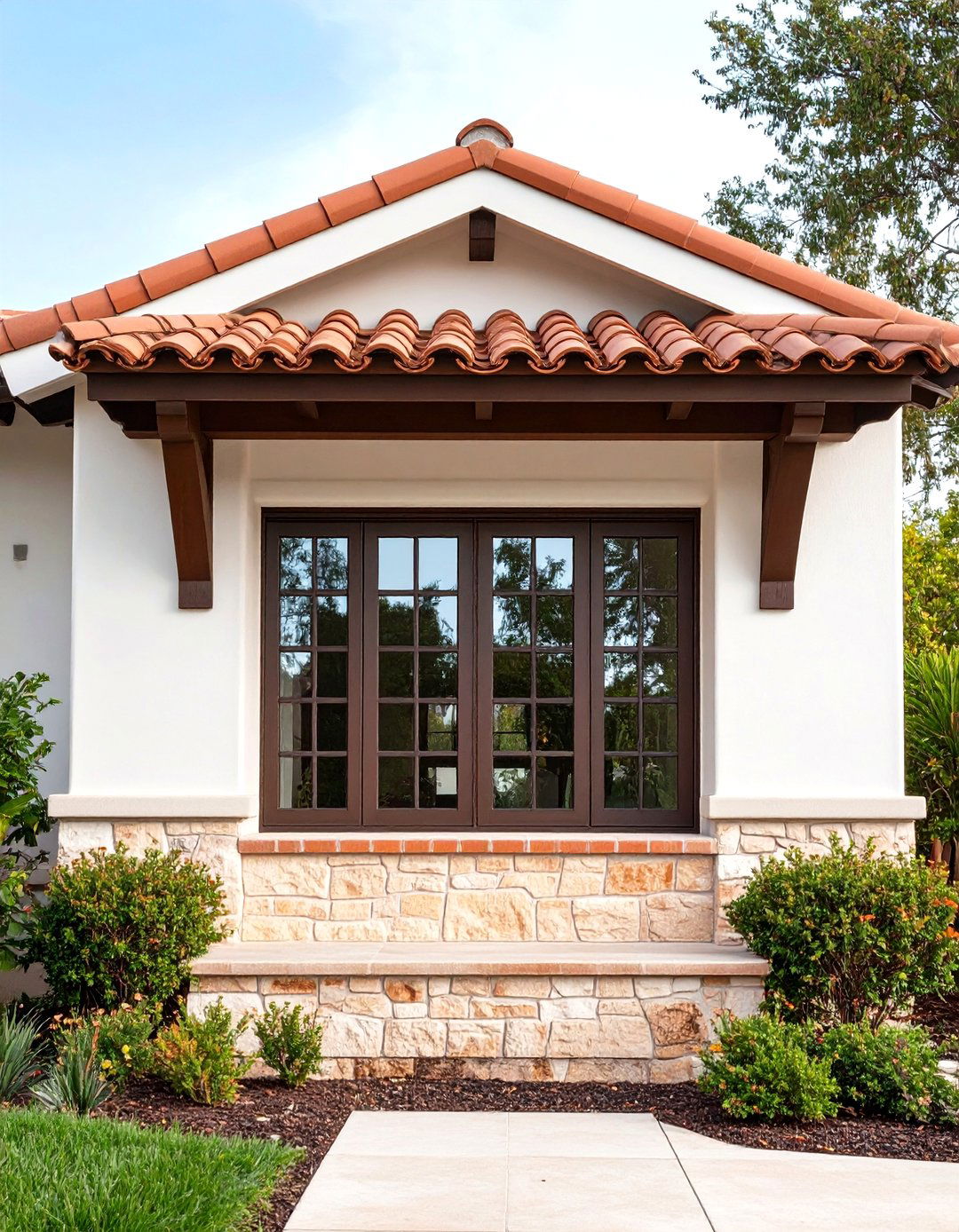 Bay Alcove Spanish Style Window with Terracotta Roof - 20 spanish style windows