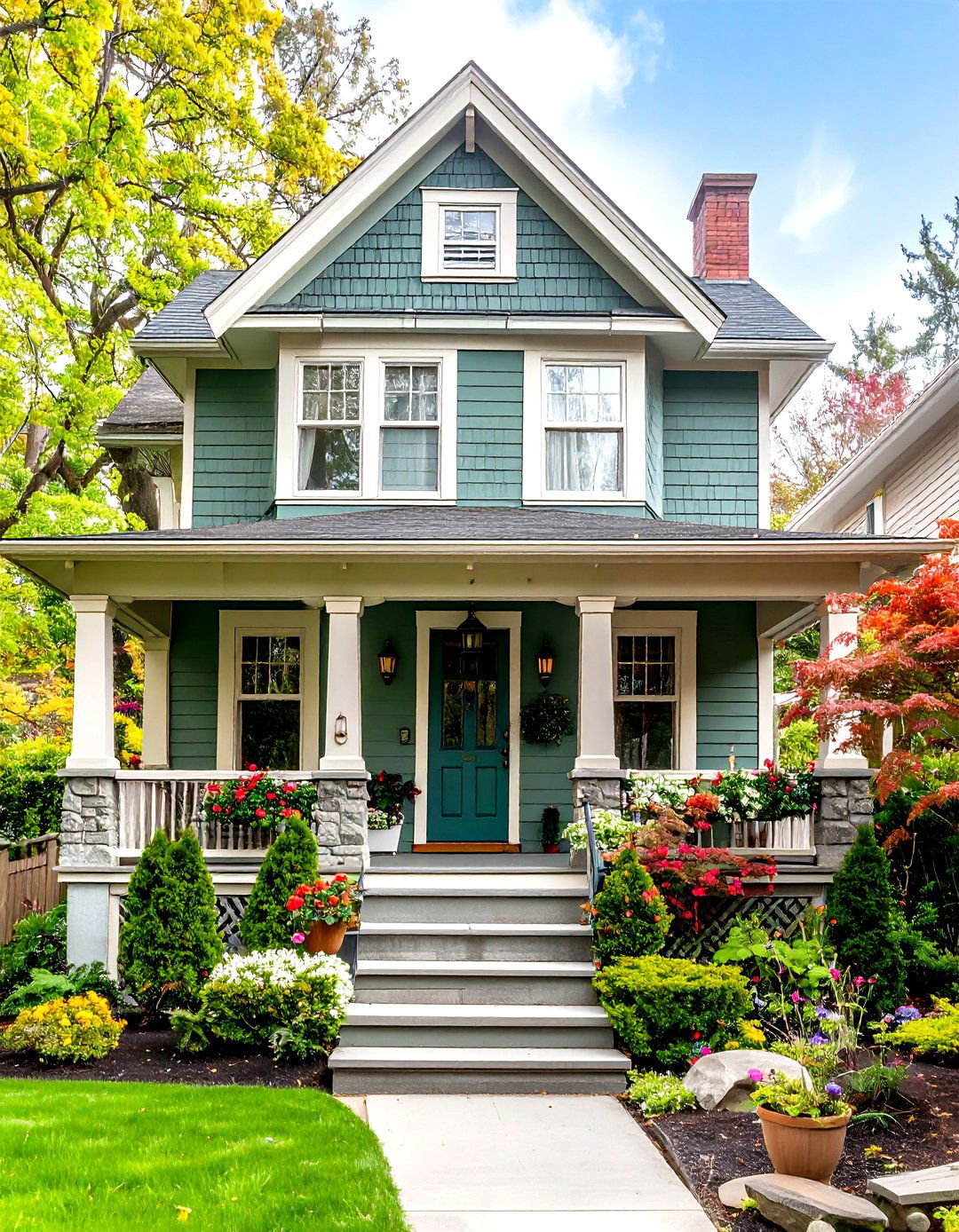 BayleafMuted Herbaceous Green Victorian House Color - 20 Green Victorian House Colors