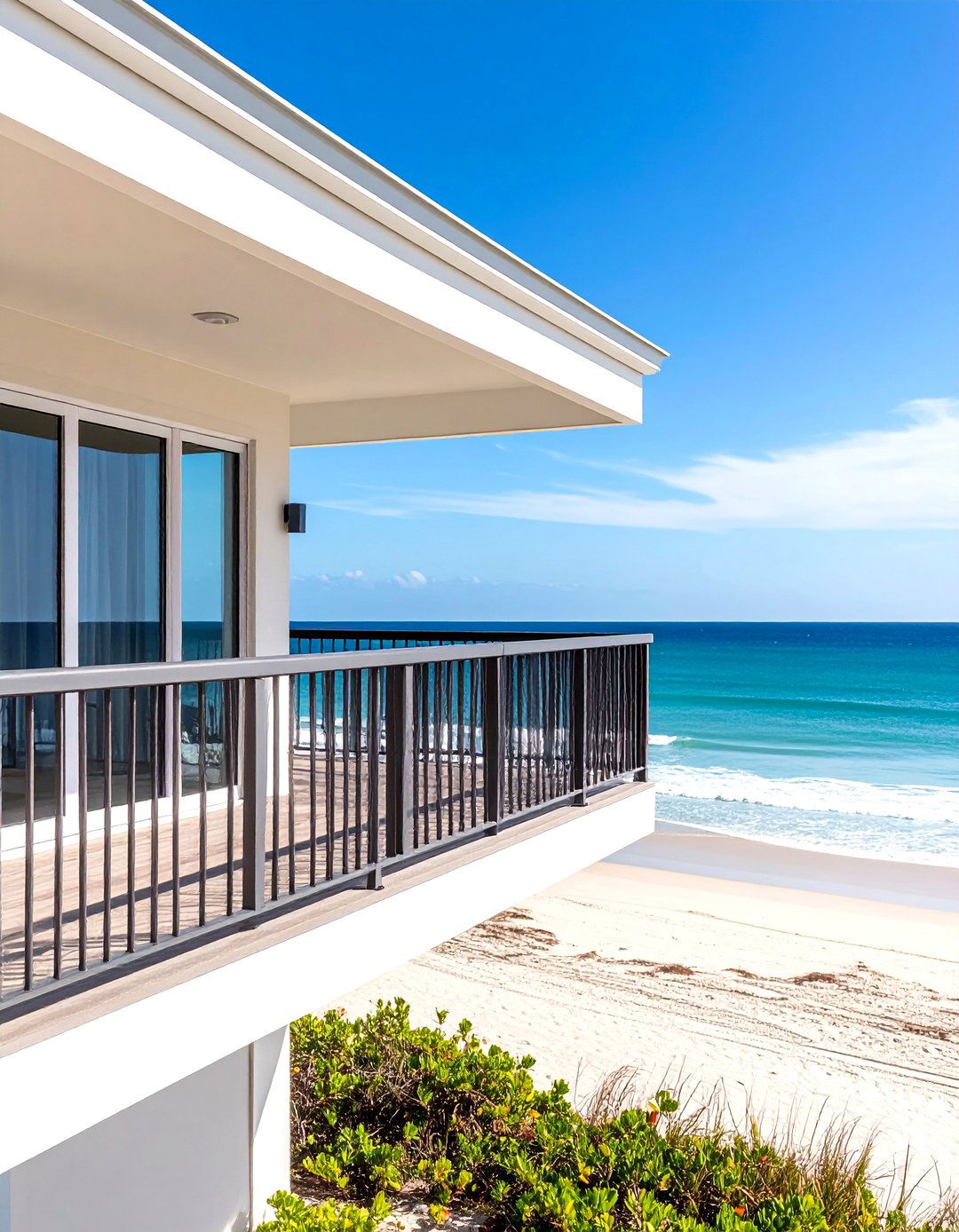 Beachfront Juliet Balcony with Hurricane Resistant Design - 20 Juliet Balcony Ideas