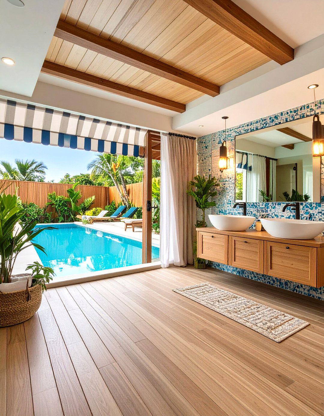 Beachside Cabana Pool Bathroom - 20 Pool Bathroom Ideas