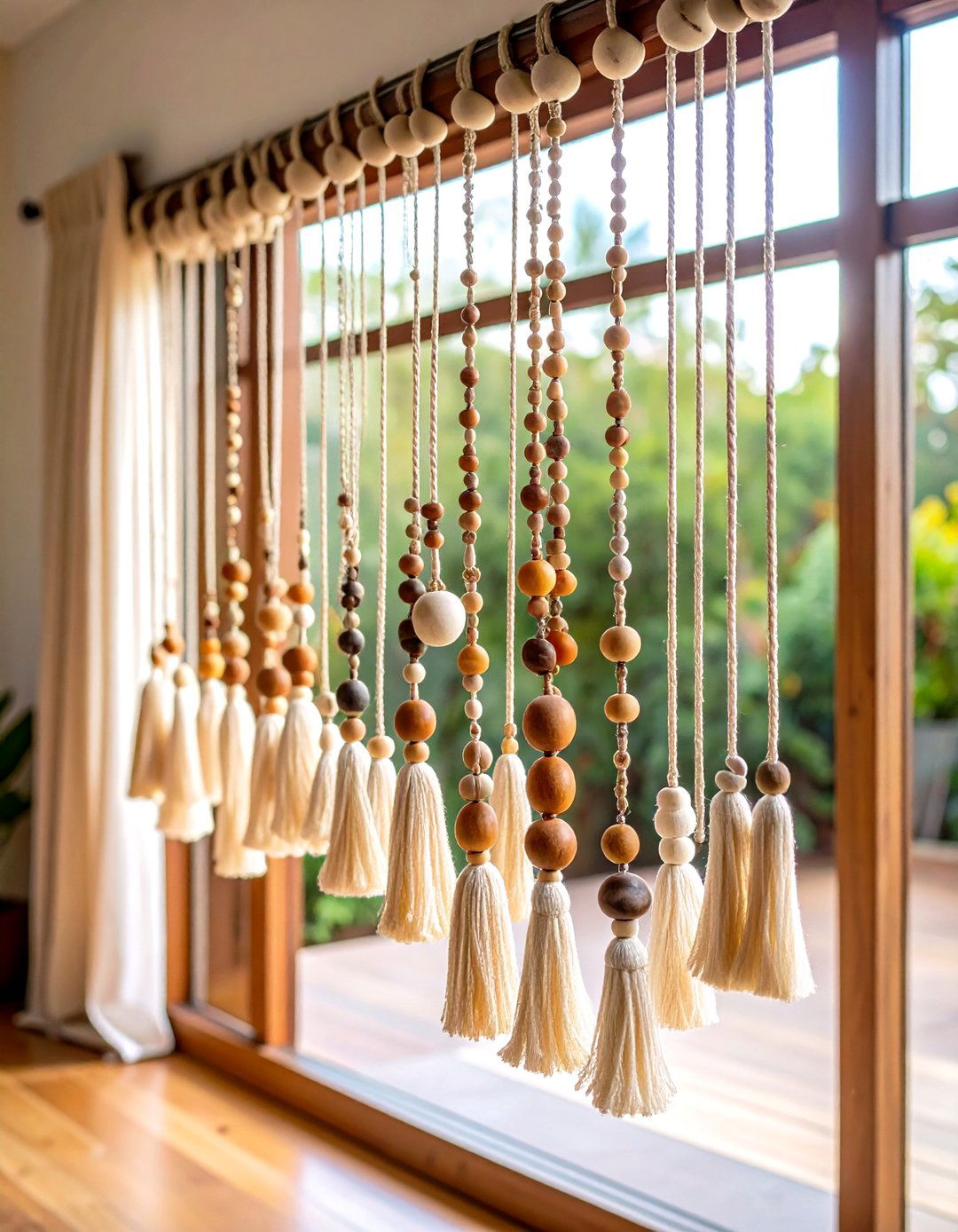 Beaded Doorway Curtains for Free Swinging Movement - 20 Boho Curtain Ideas