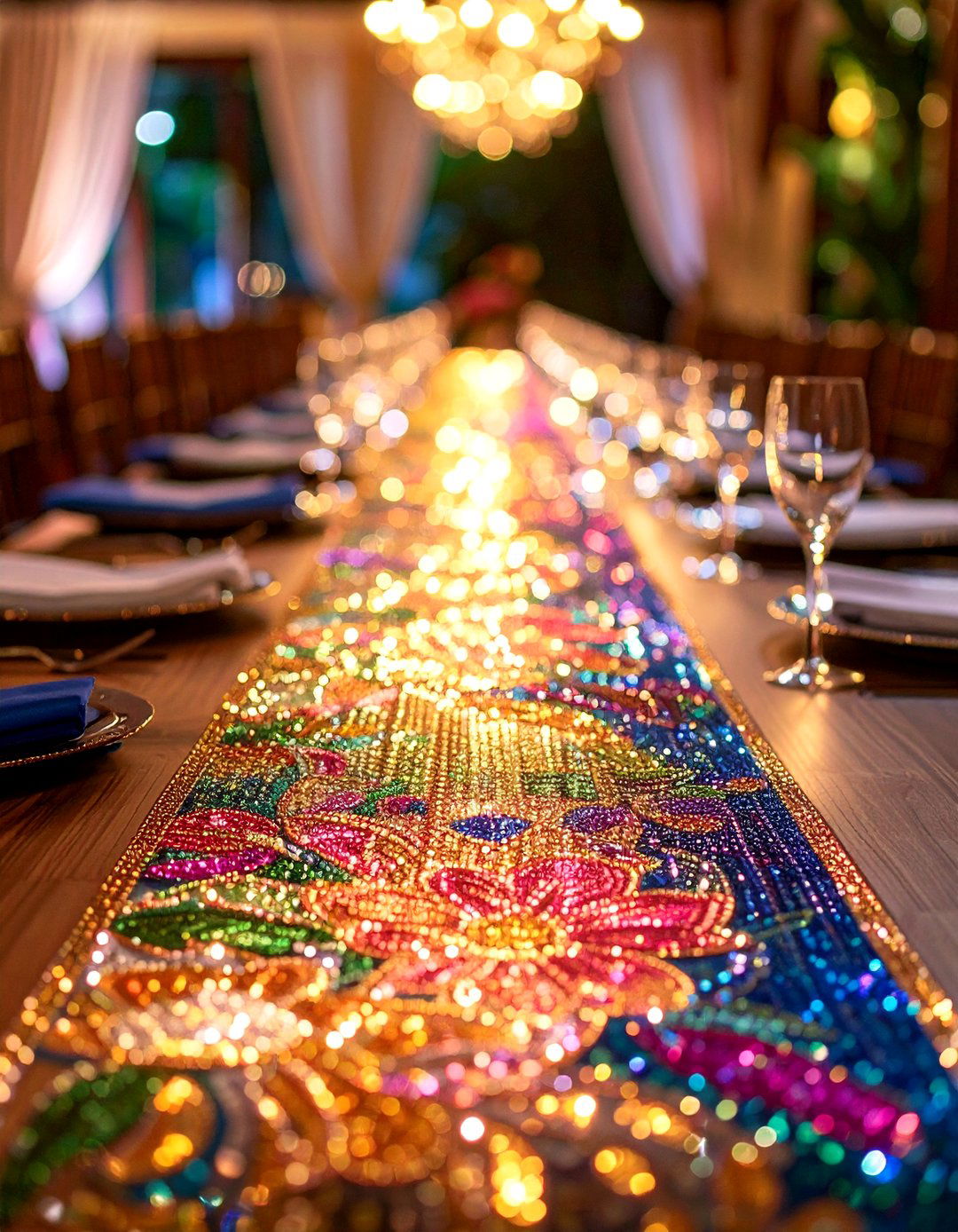 Beaded or Sequined Runner - 20 Table Runner Ideas