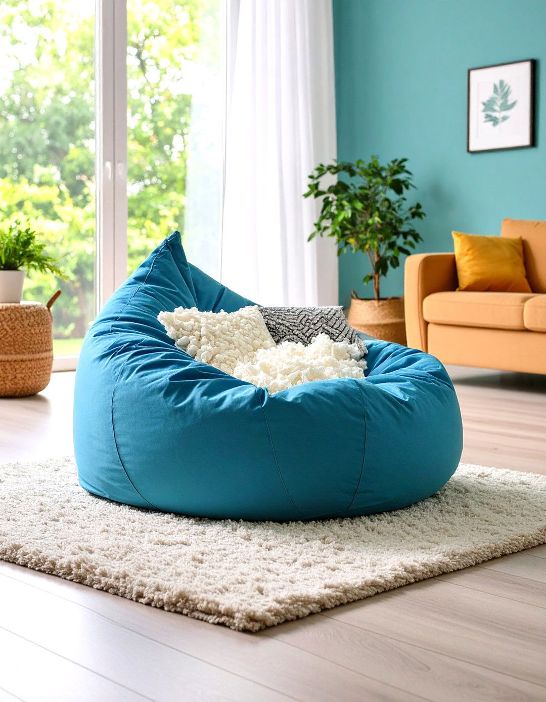 Bean Bag Floor Seating for Flexible Comfort - 20 Floor Seating Ideas