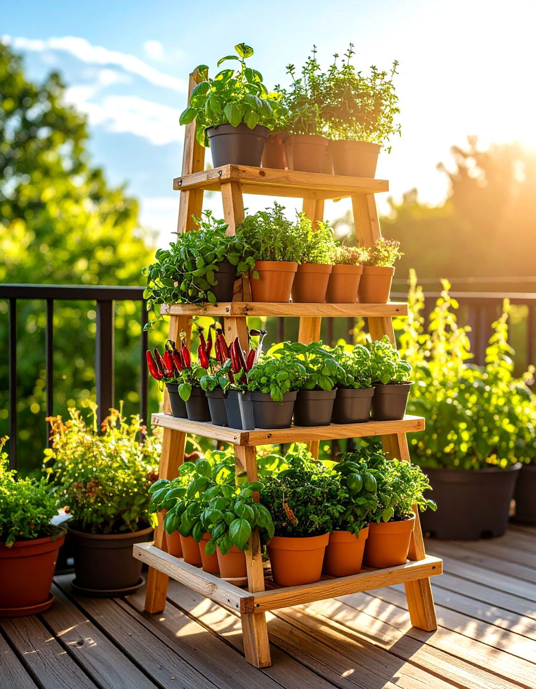 Bedroom Balcony Herb Ladder Kitchen - 20 Bedroom Balcony Ideas