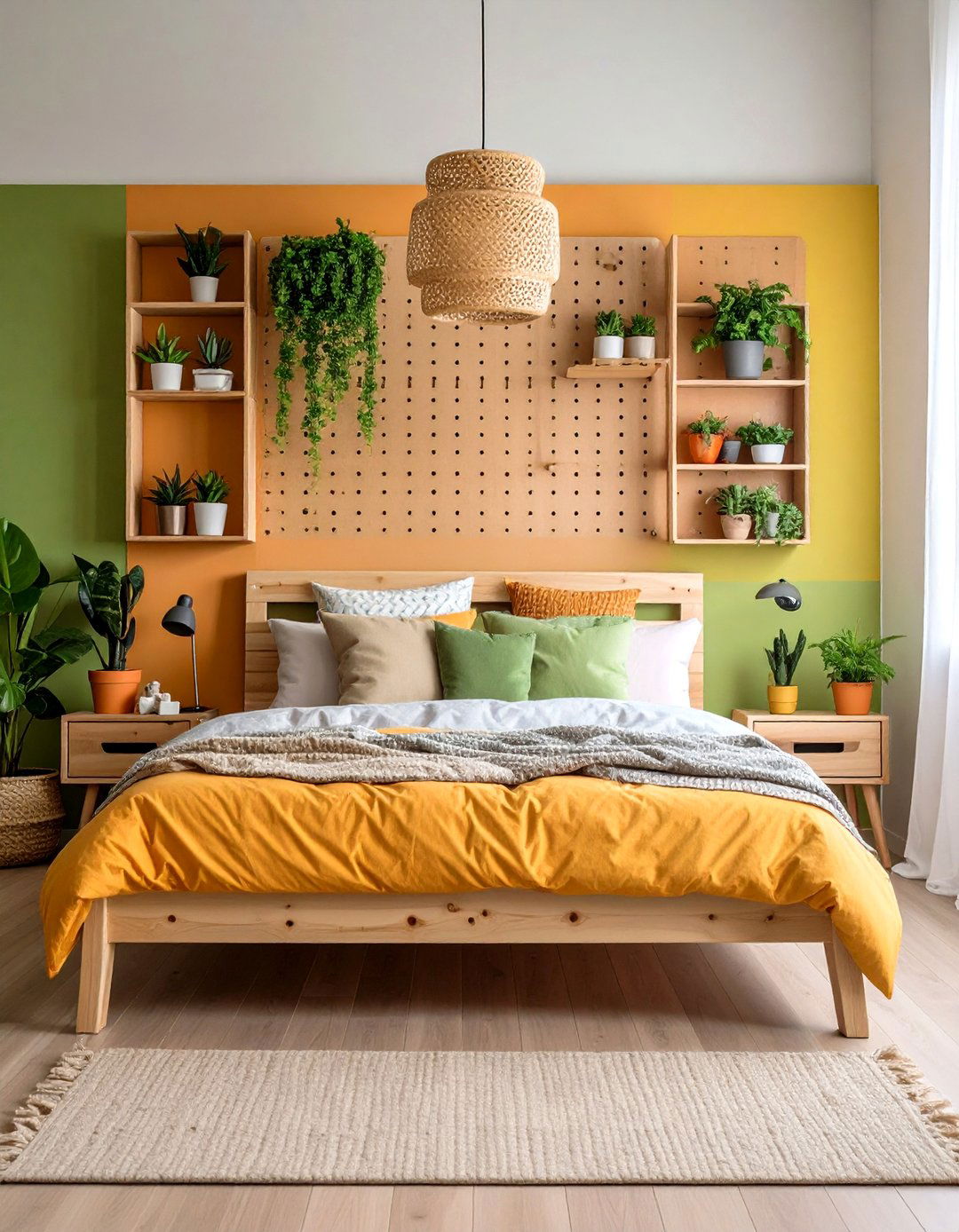 Bedroom Office Pegboard Vertical Storage - 20 Bedroom Office Ideas