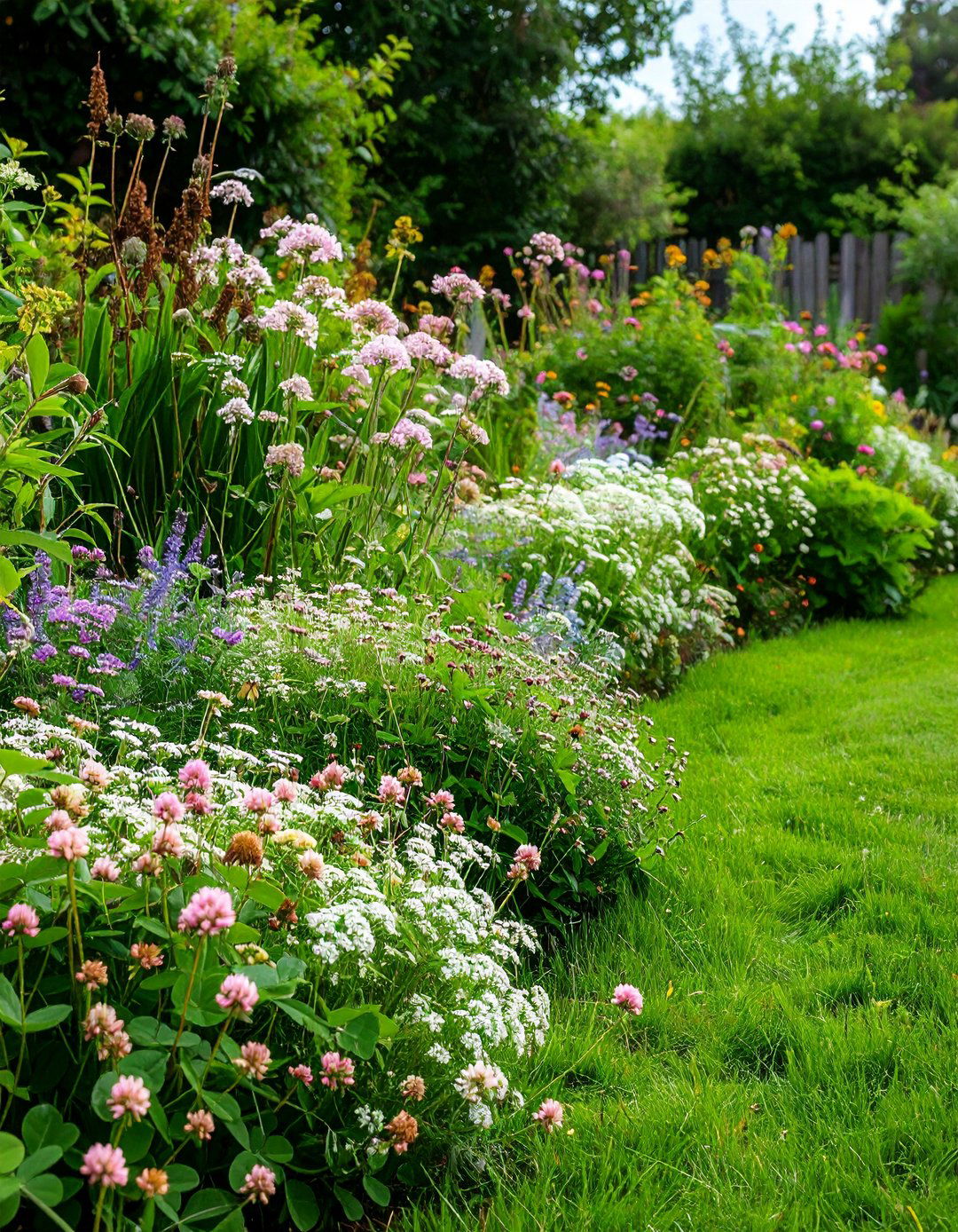 Bee Lawn Patch within a Flower Bed - 20 Flower Bed Ideas