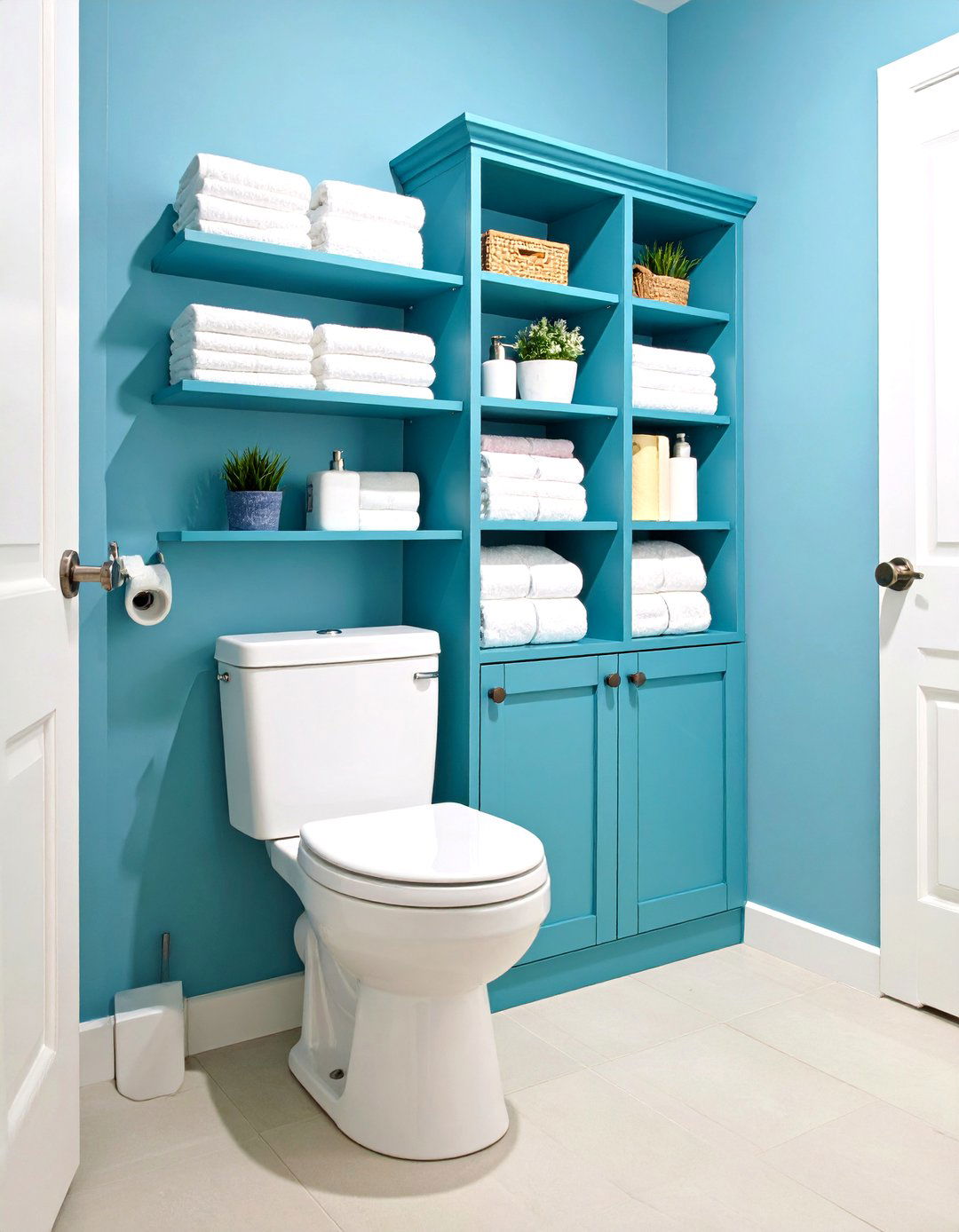 Behind Toilet Towel Storage Cabinets - 20 Towel Storage Ideas
