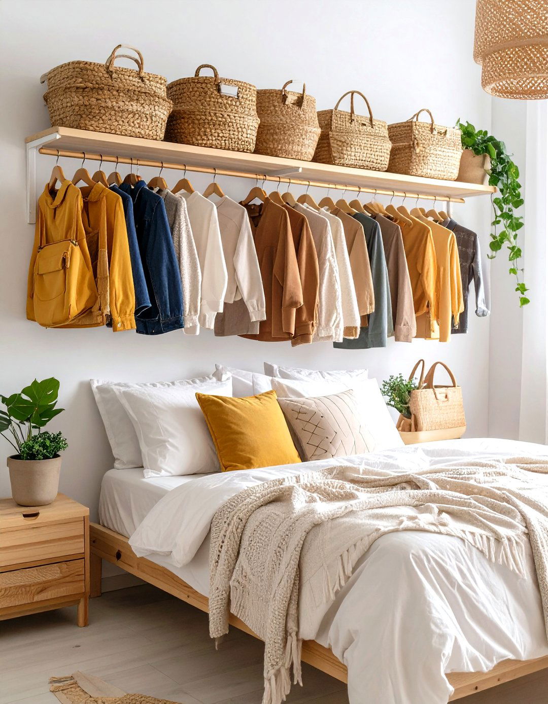 Behind the Headboard Clothes Storage Shelving - 20 Clothes Storage Ideas